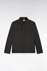 Straight cut khaki stretch nylon overshirt