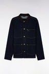 Surchemise en denim brut col en velours côtelé