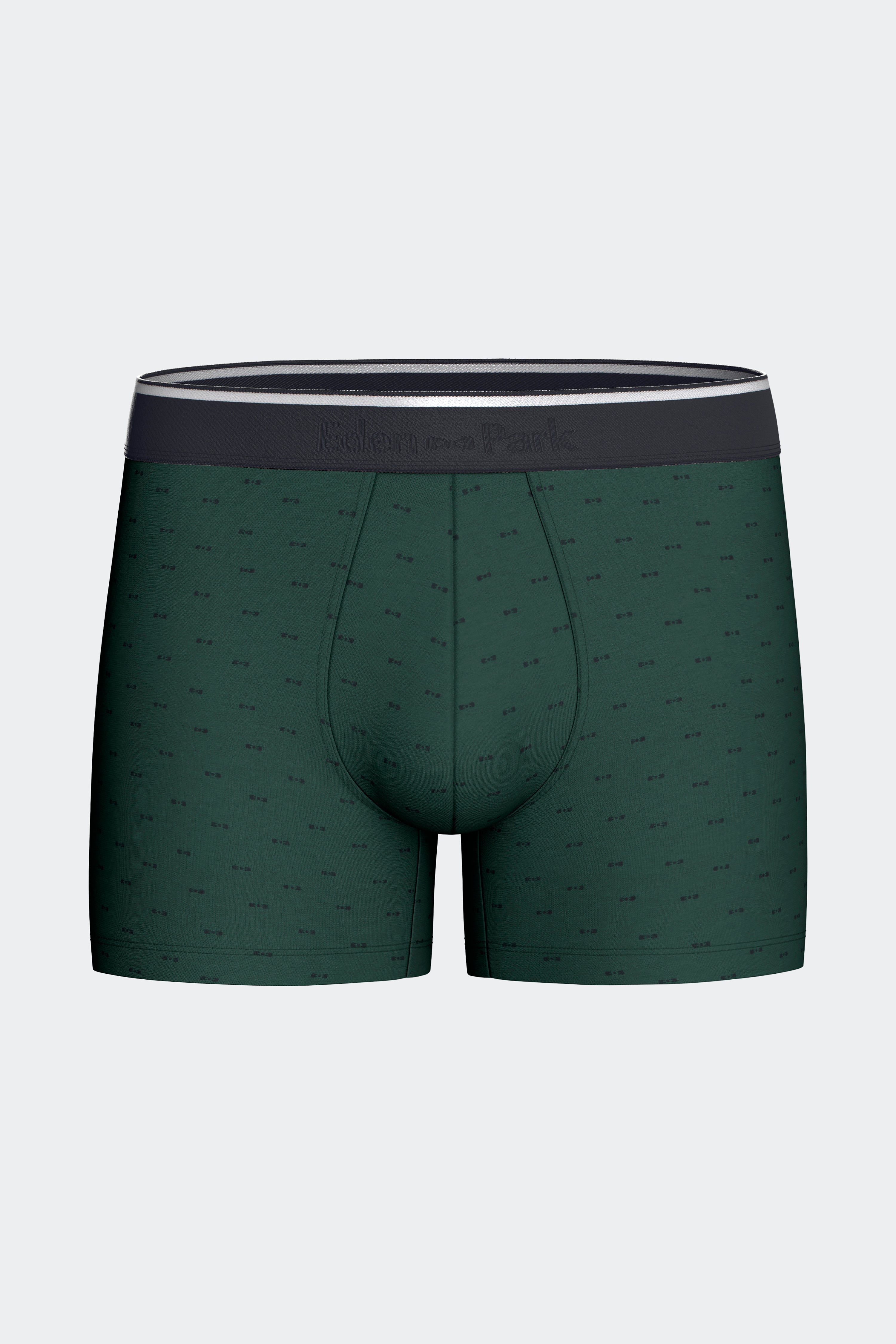Boxer en coton stretch kaki à micromotifs nœud papillon