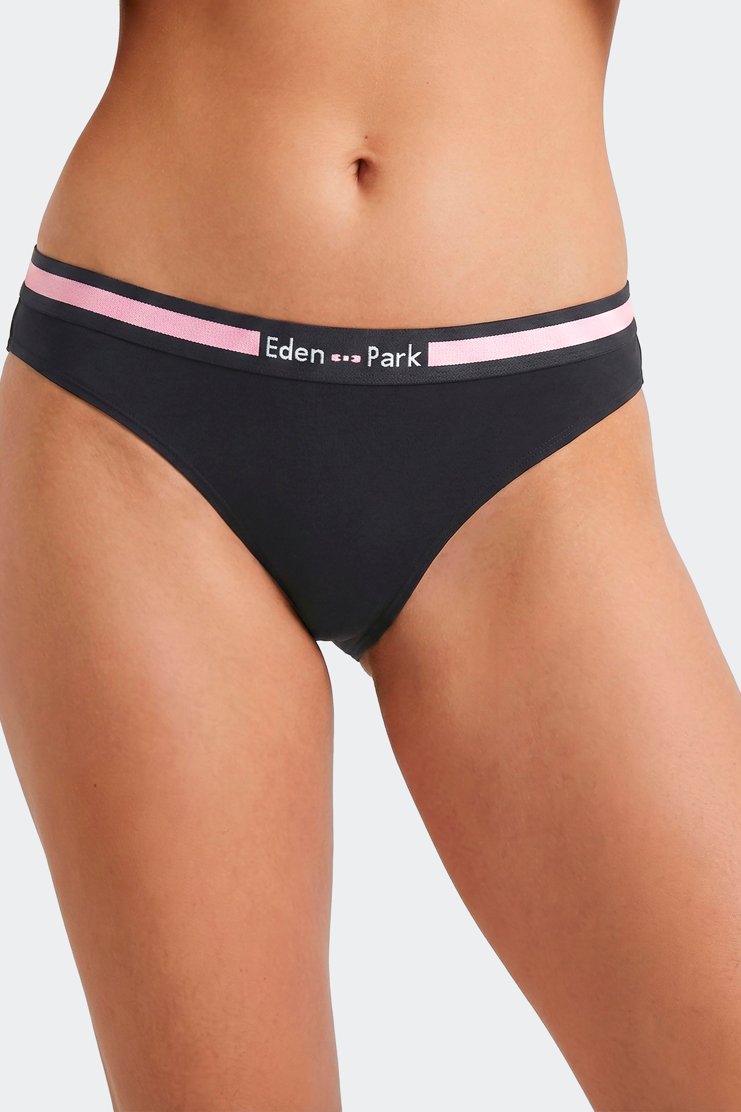 Tanga uni en coton stretch marine
