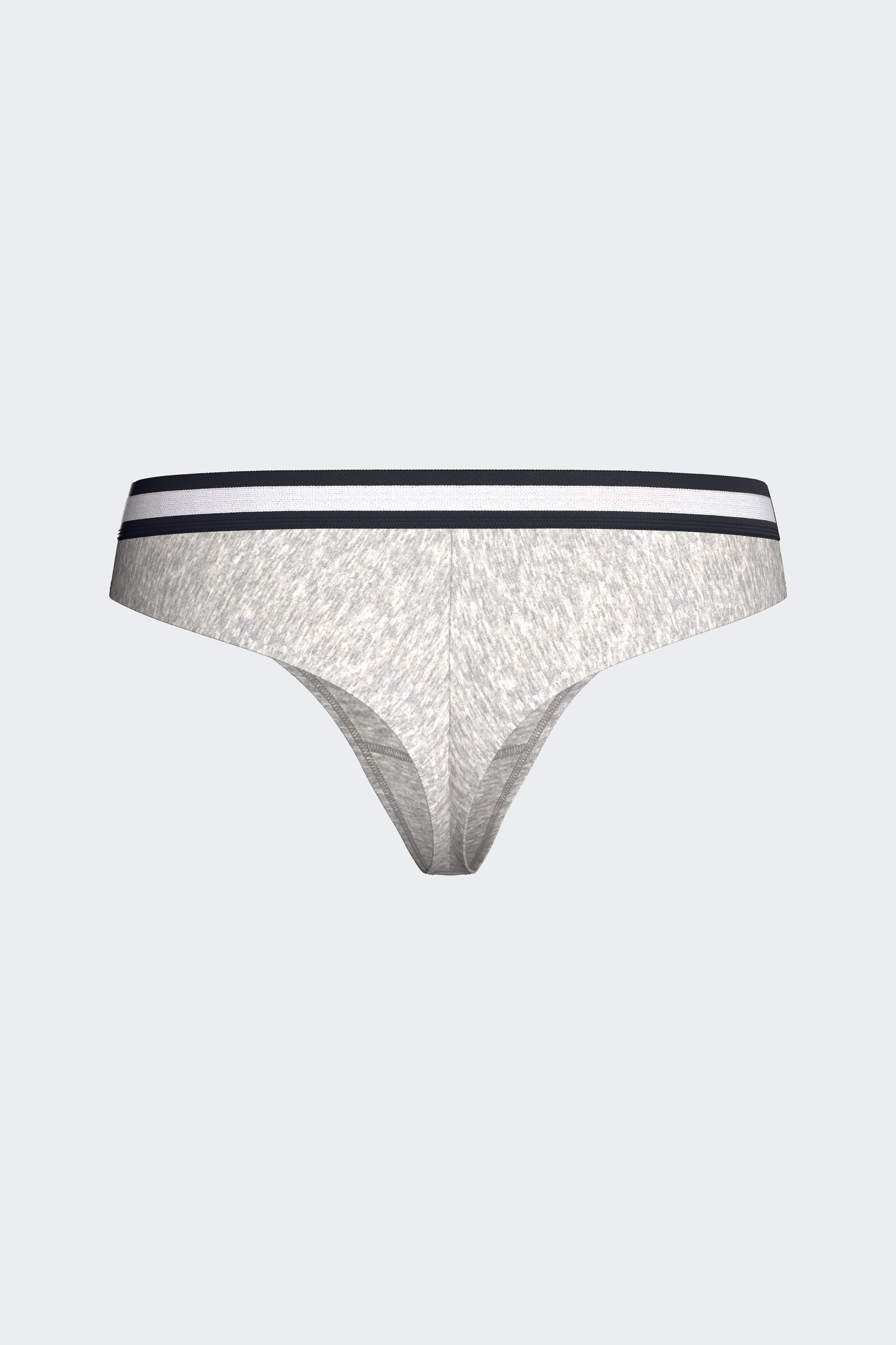 Tanga uni en coton stretch gris