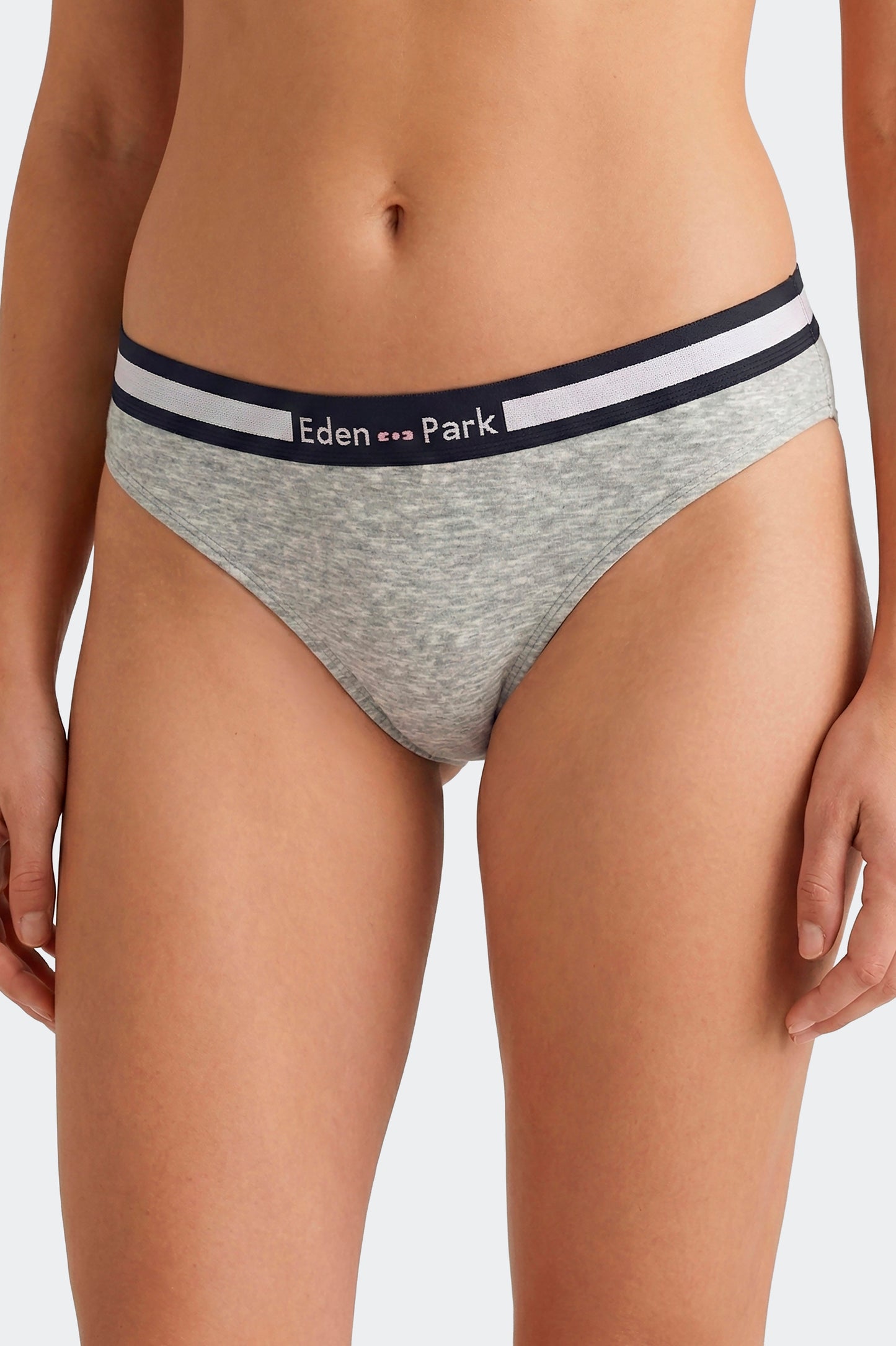 Culotte unie en coton stretch gris