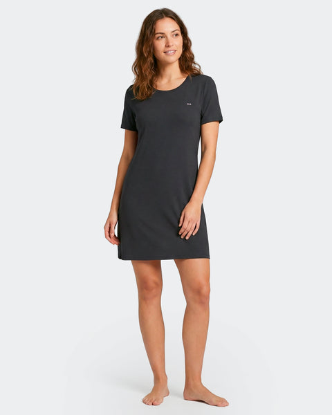 Nuisette unie en Tencel stretch marine - Image 1