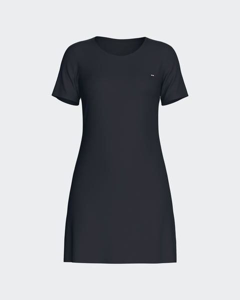 Nuisette unie en Tencel stretch marine - Image 2