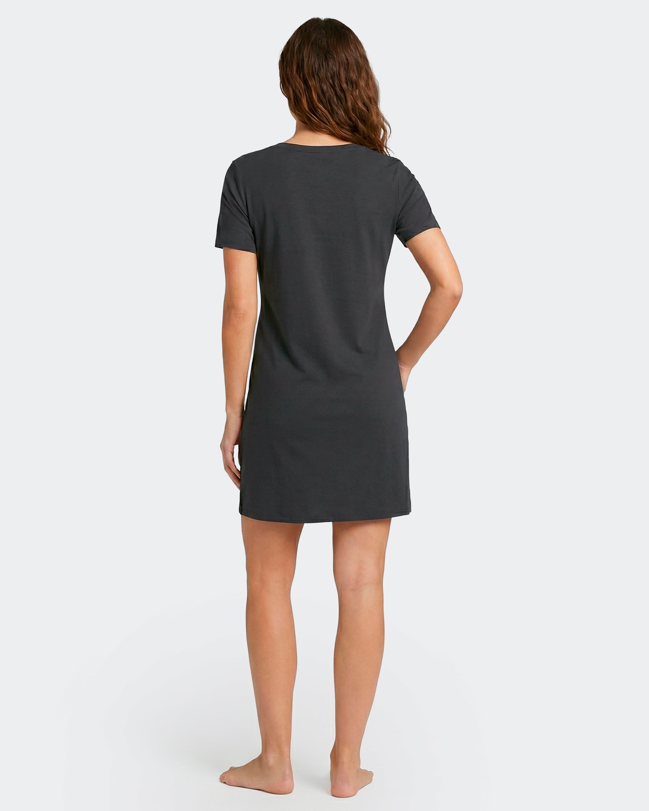 Nuisette unie en Tencel stretch marine