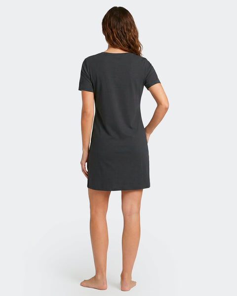 Nuisette unie en Tencel stretch marine - Image 3