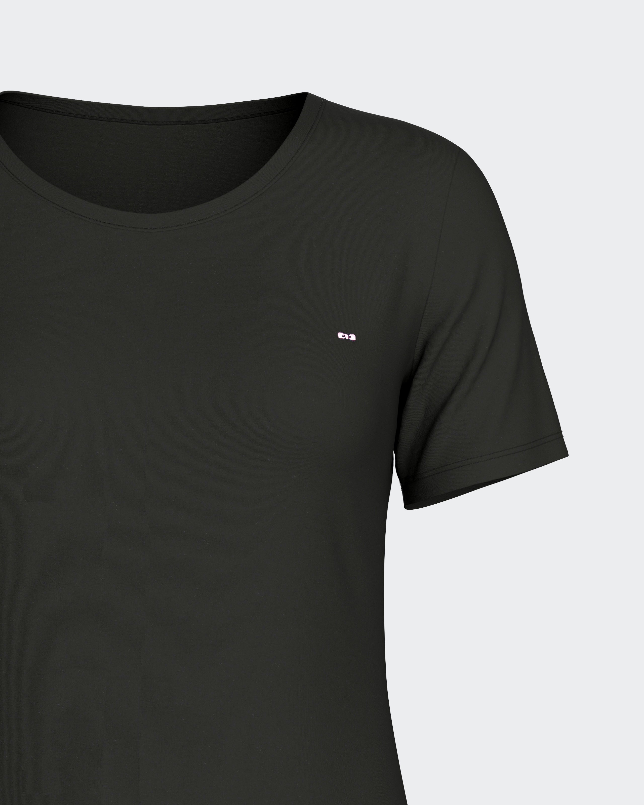 Nuisette unie en Tencel stretch noir