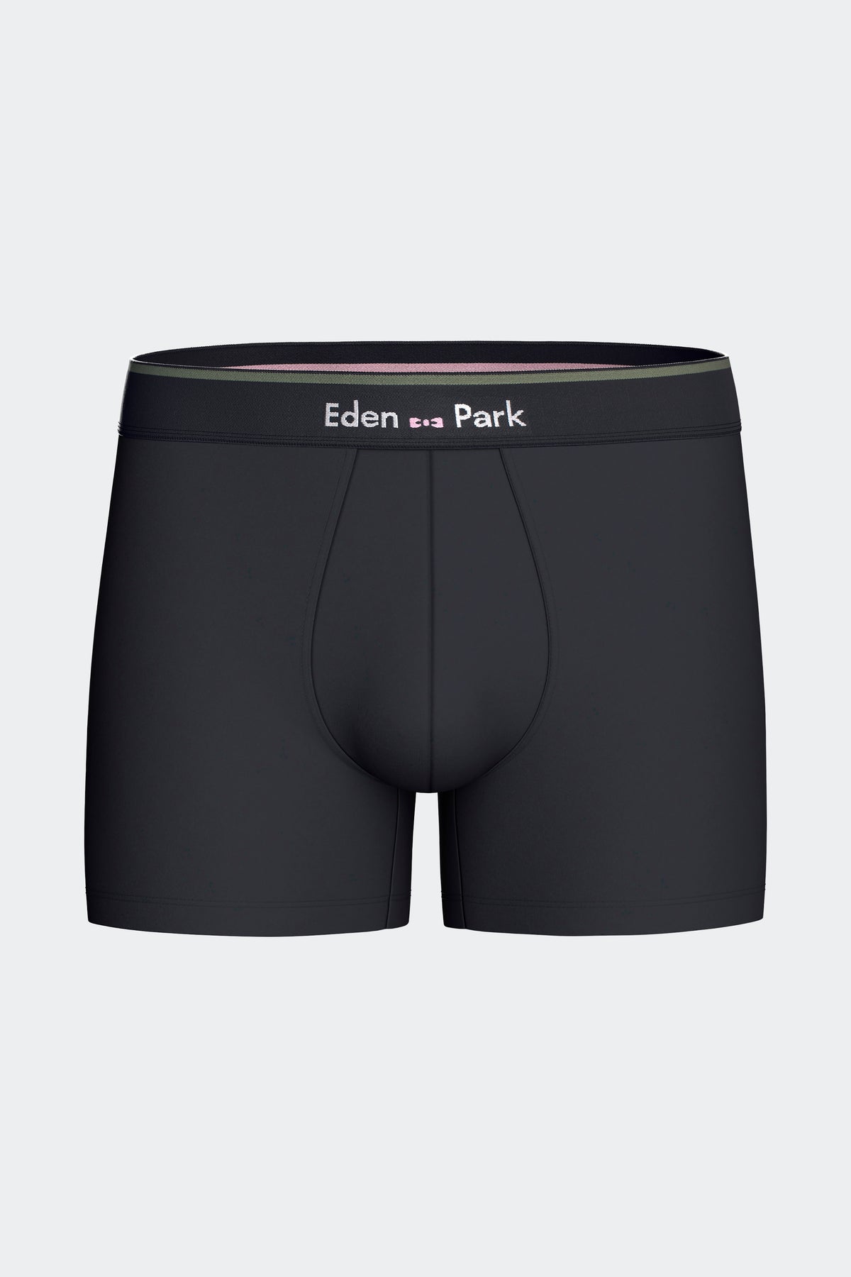 Lot de 2 boxers en jersey de coton stretch unis et rayés marine et kaki