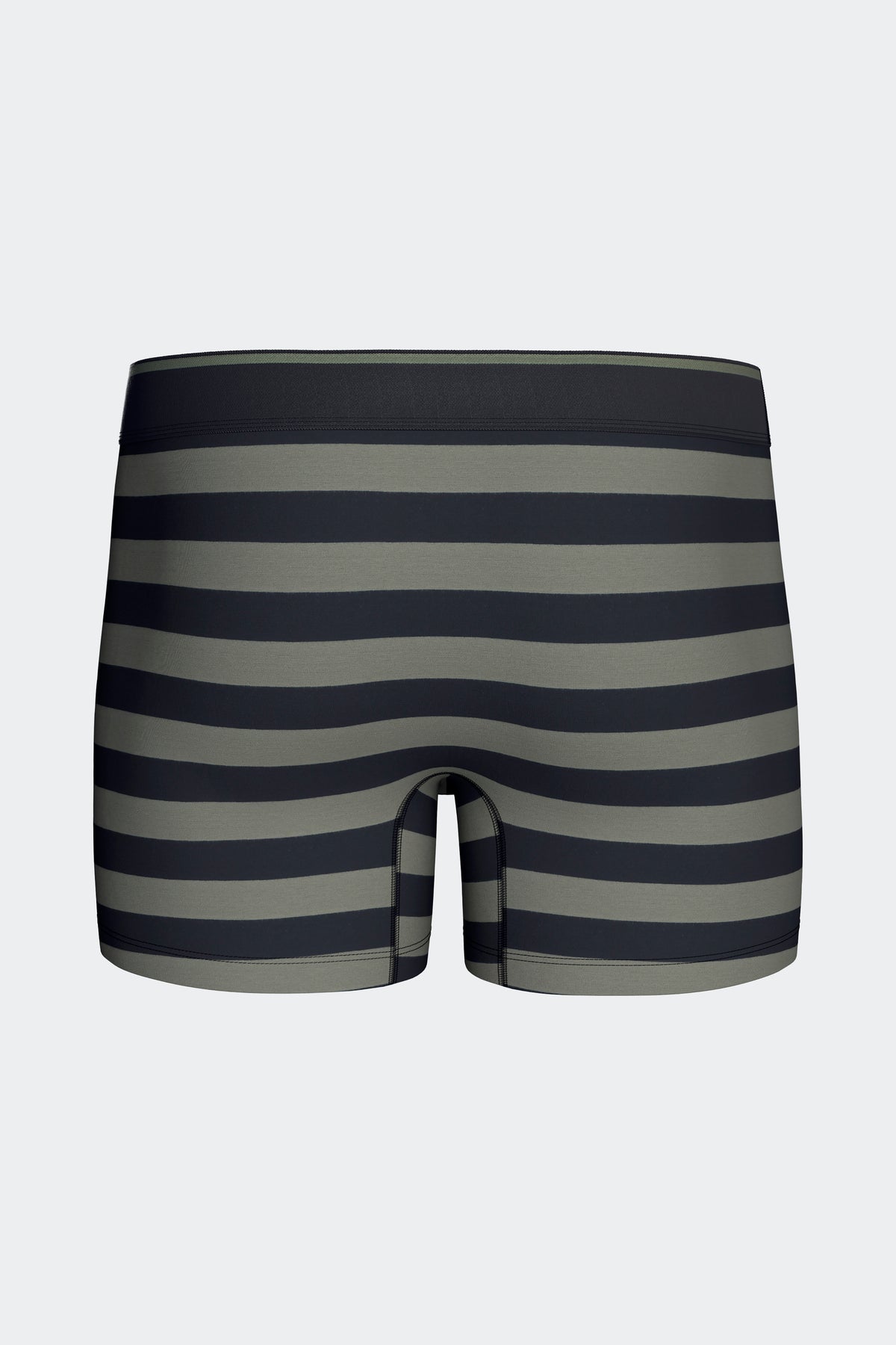 Lot de 2 boxers en jersey de coton stretch unis et rayés marine et kaki