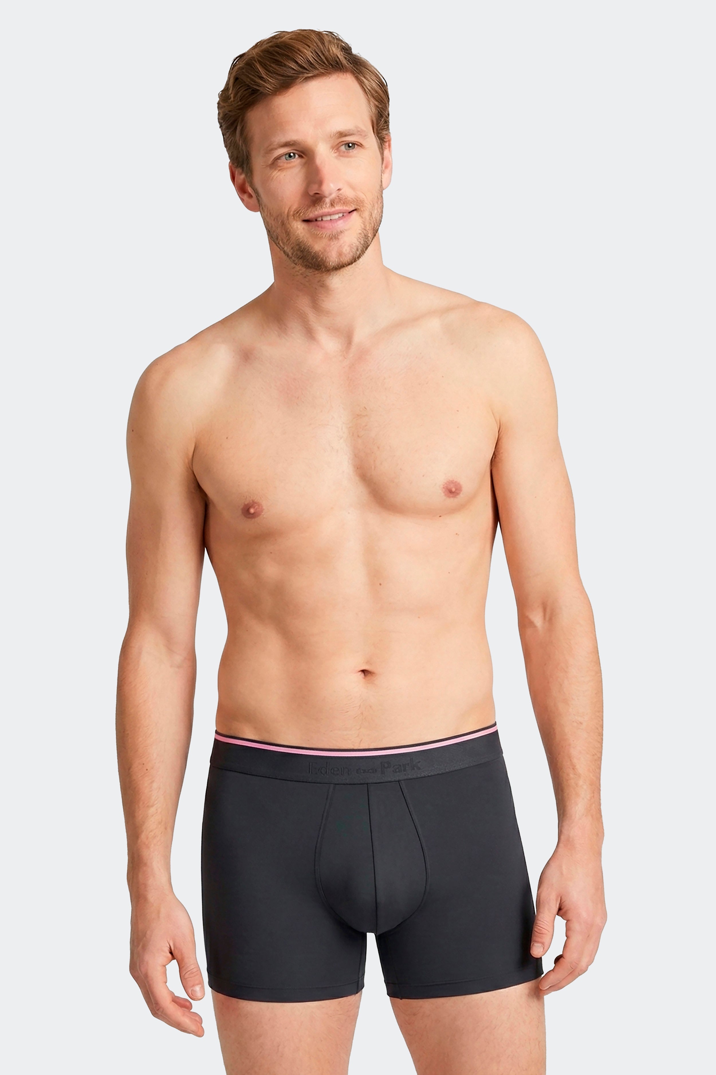 Lot de 2 boxers en jersey de coton stretch unis et imprimés marine