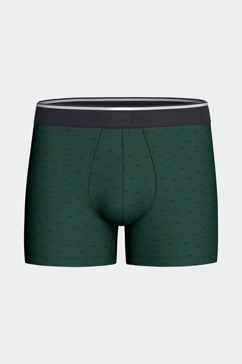 Lot de 2 boxers en jersey de coton stretch unis et imprimés vert - Image 3