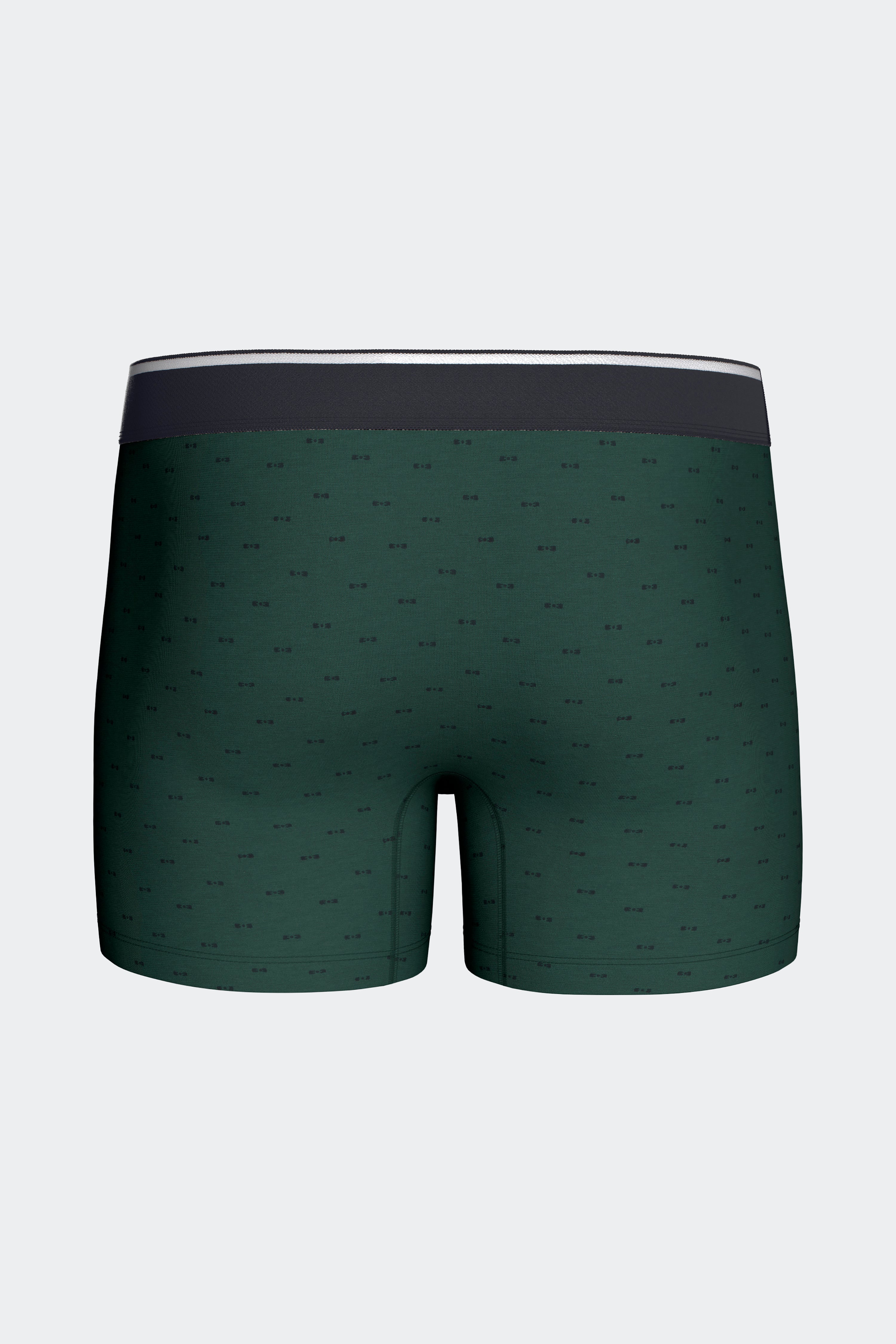 Lot de 2 boxers en jersey de coton stretch unis et imprimés vert