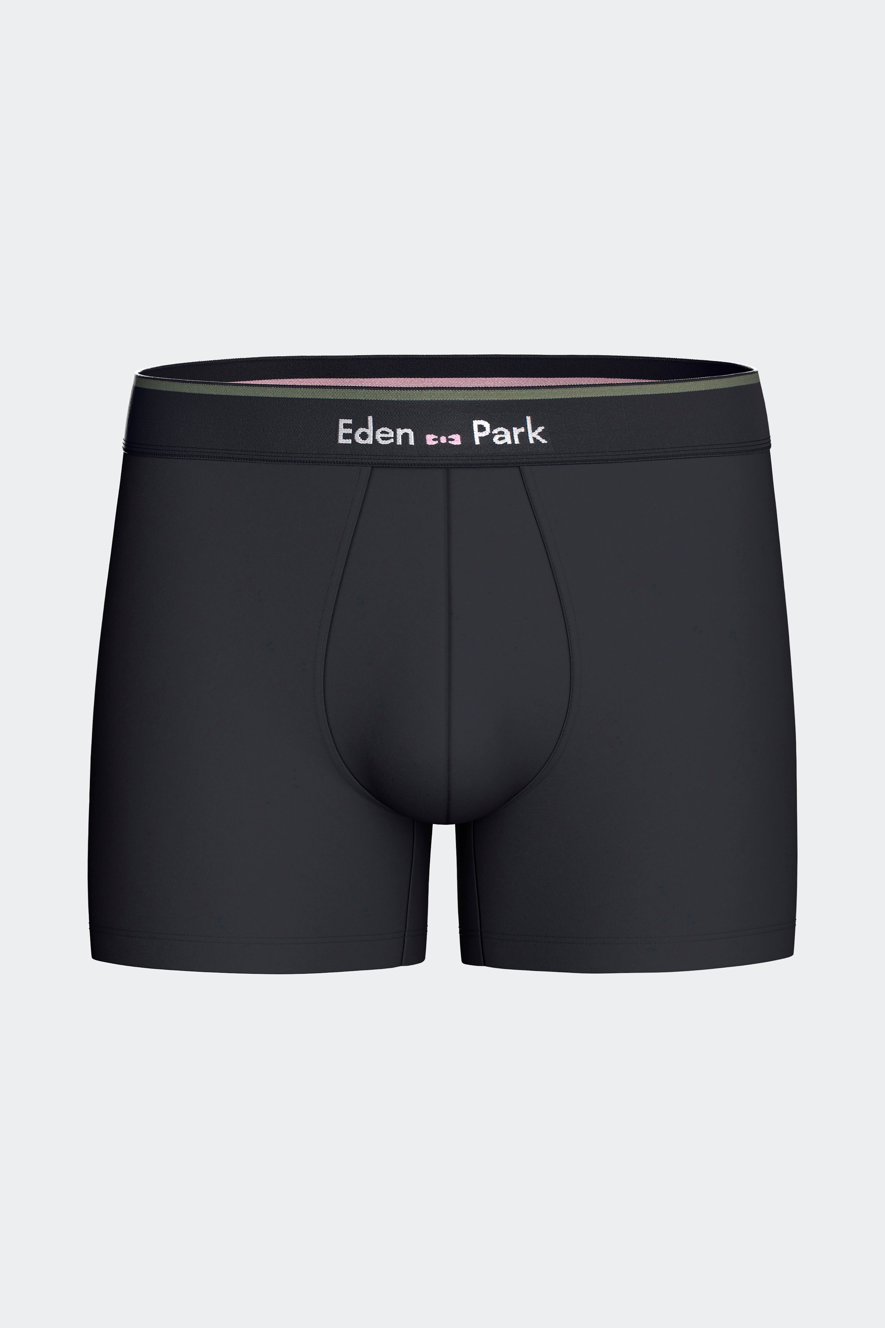 Lot de 2 boxers en jersey de coton stretch unis et damiers marine et kaki