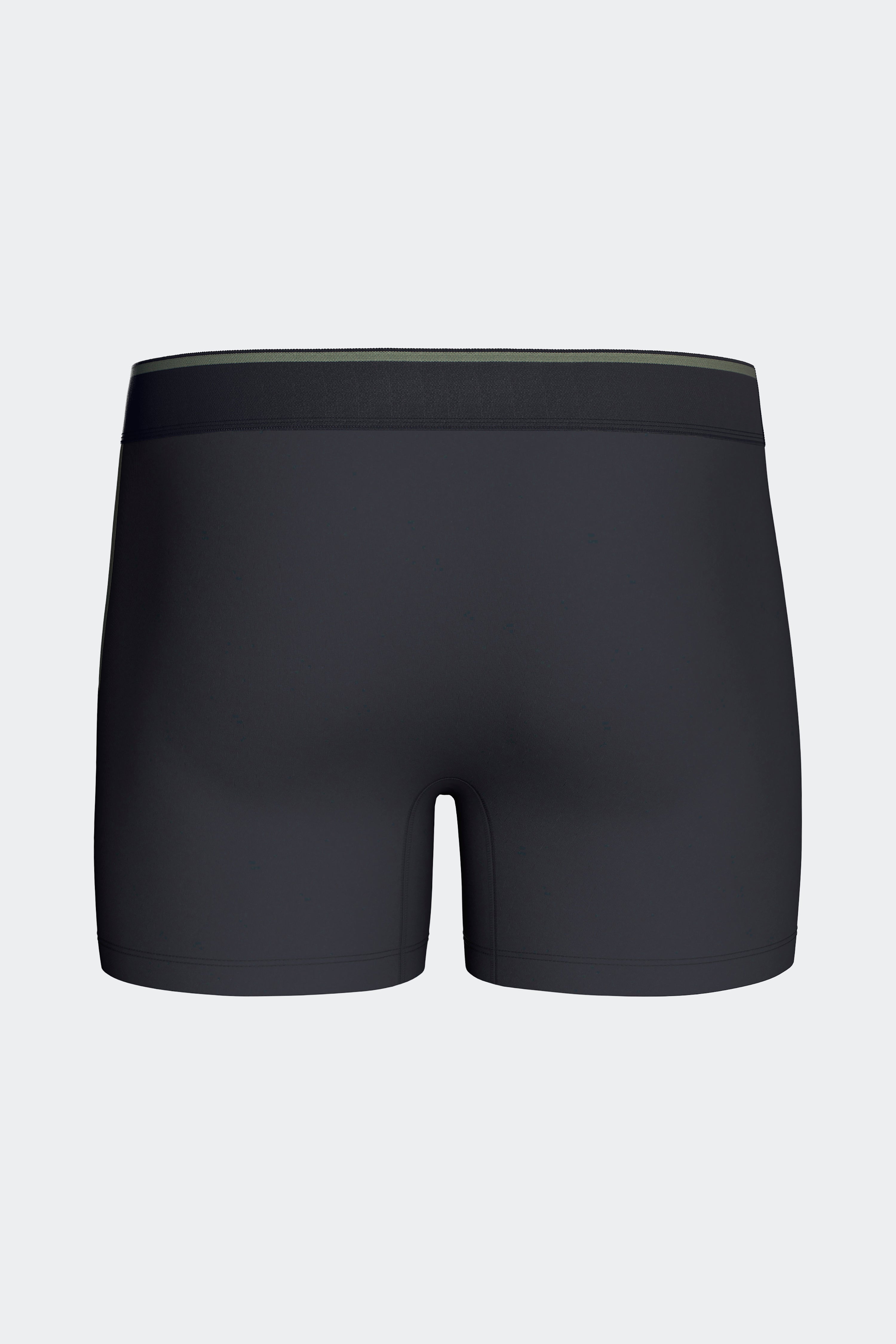 Lot de 2 boxers en jersey de coton stretch unis et damiers marine et kaki
