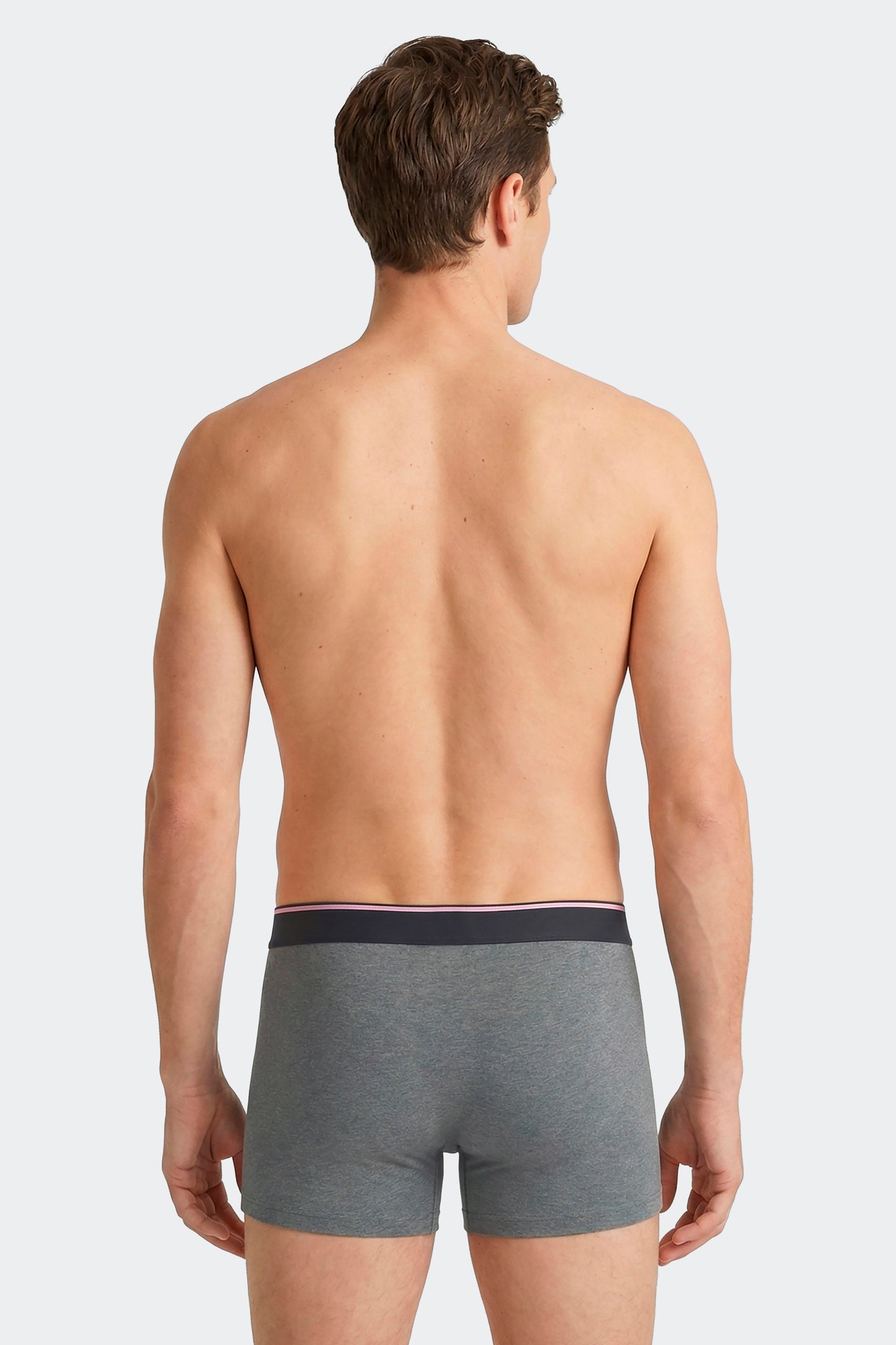 Lot de 2 boxers en jersey de coton stretch unis marine et gris