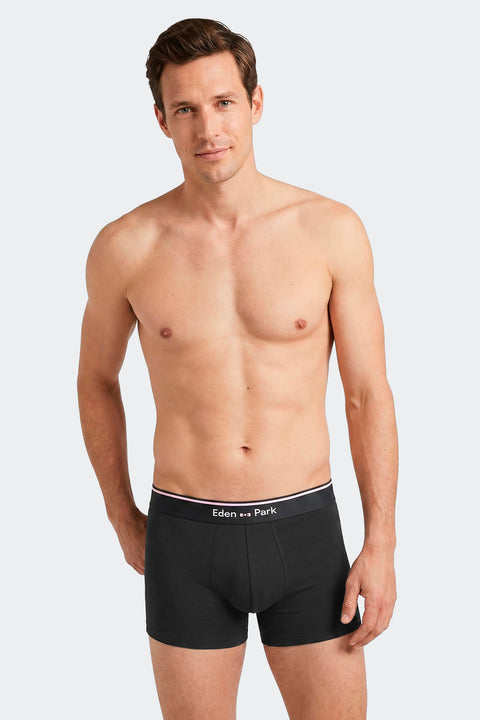 Lot de 2 boxers en jersey de coton stretch unis marine et noir - Image 2