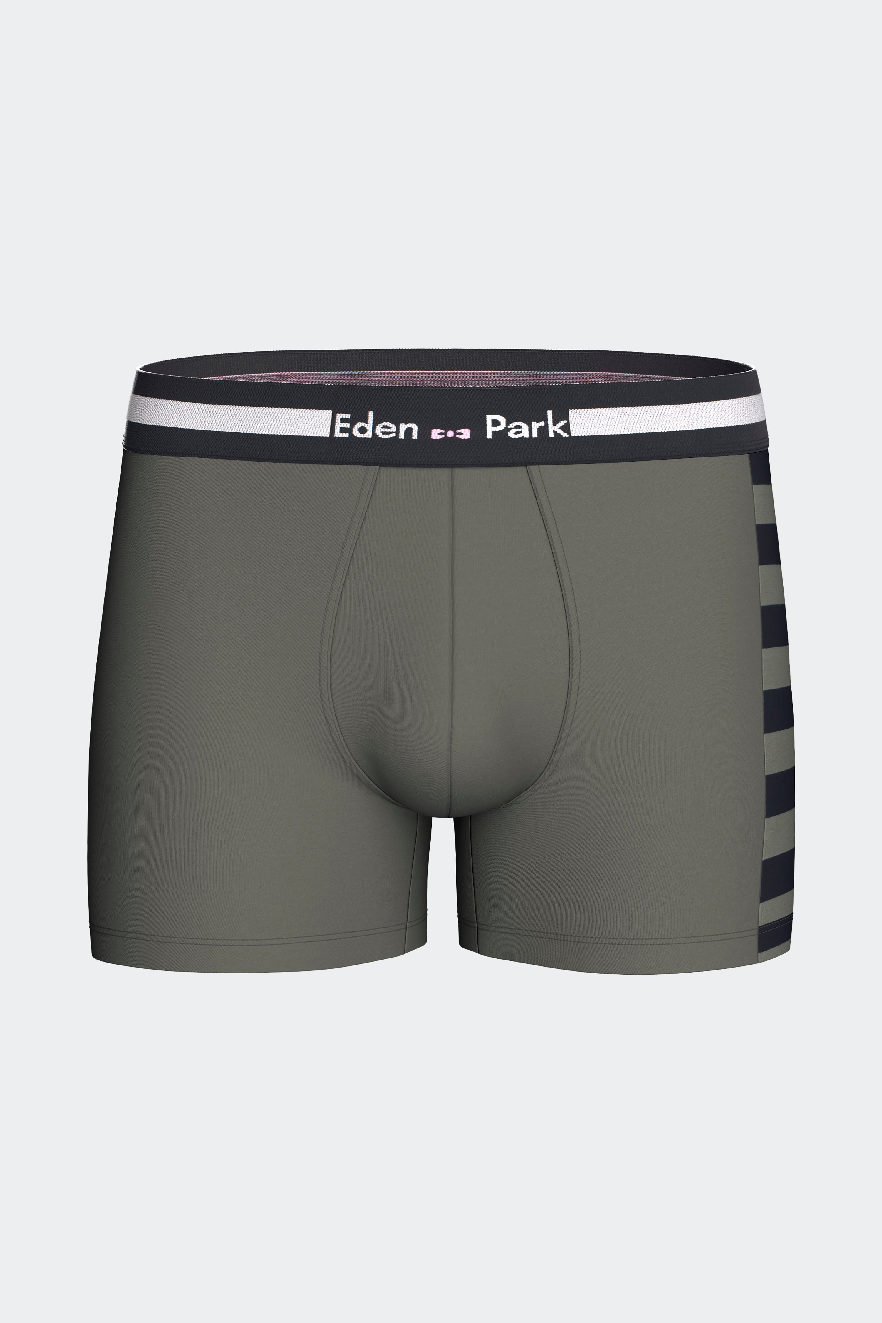 Lot de 2 boxers en jersey de coton stretch marine et kaki