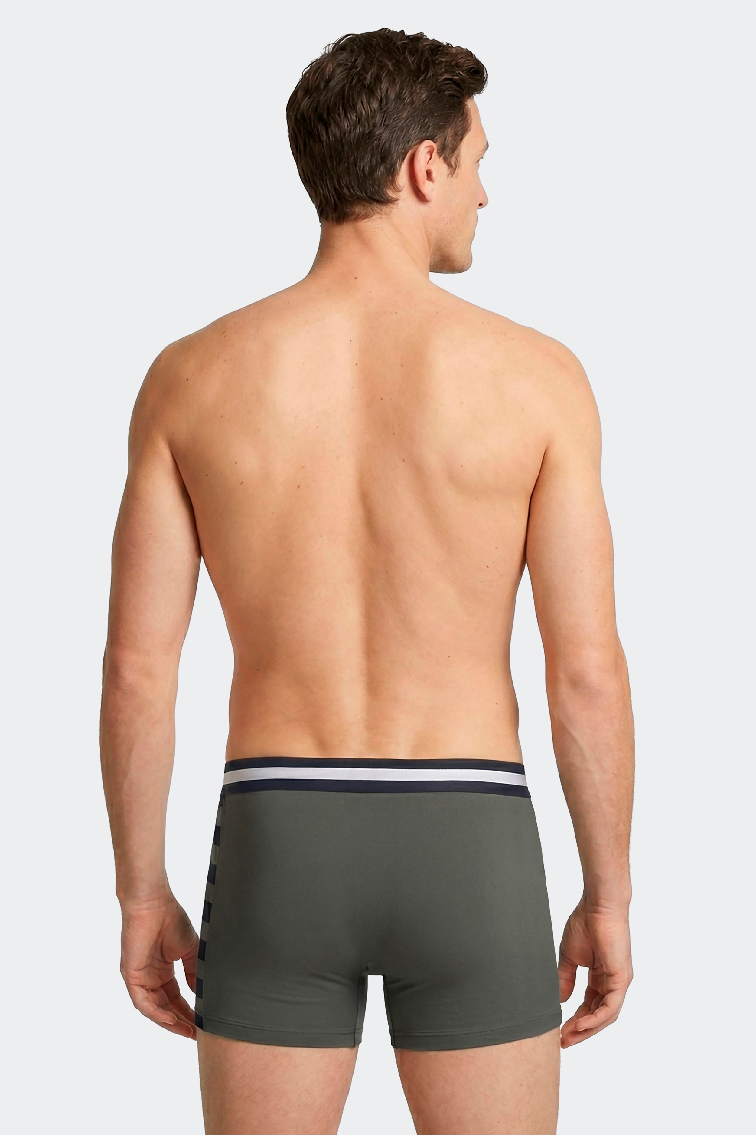 Lot de 2 boxers en jersey de coton stretch marine et kaki