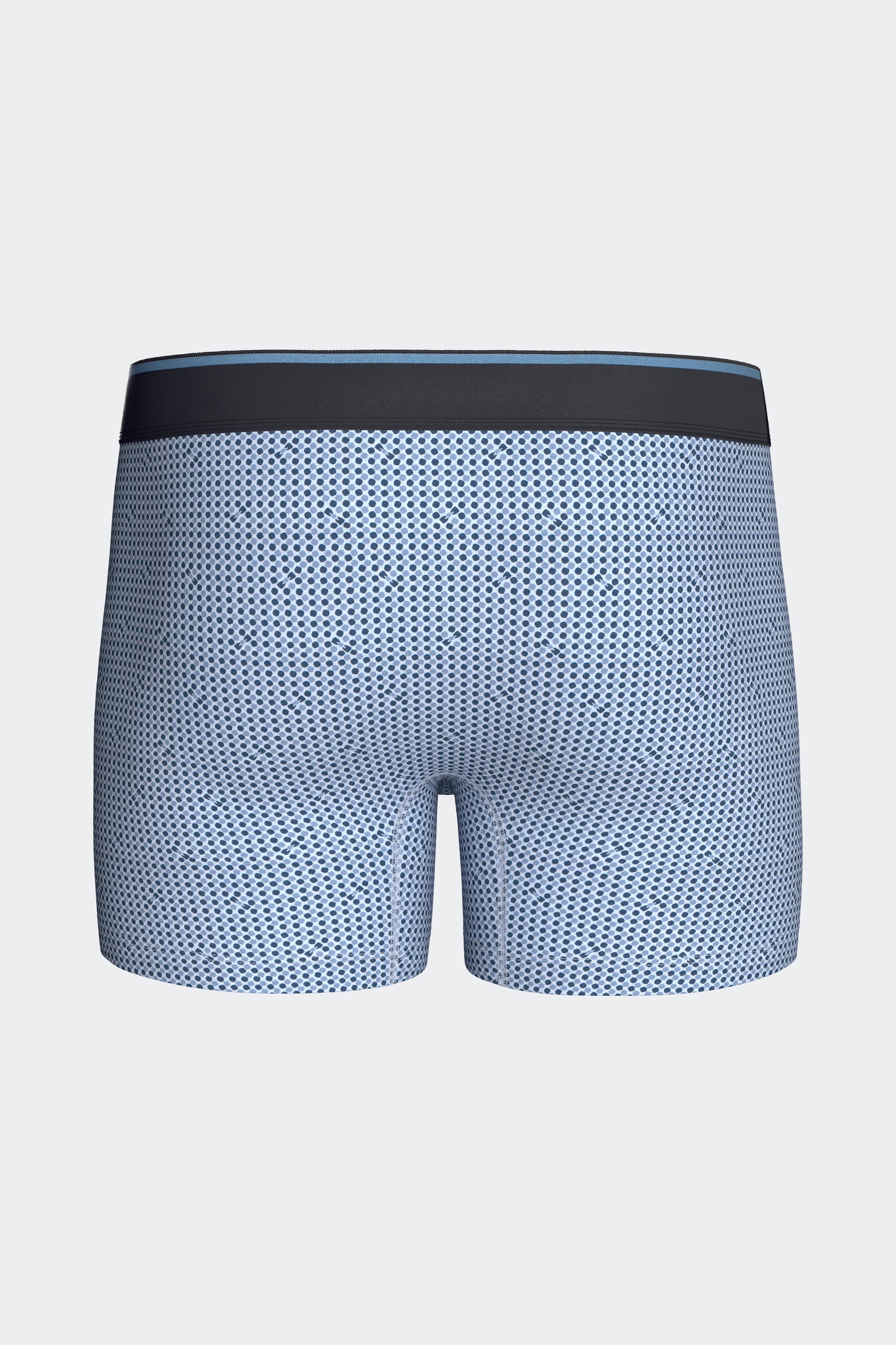 Lot de 2 boxers en jersey de coton stretch unis et imprimés marine et ciel