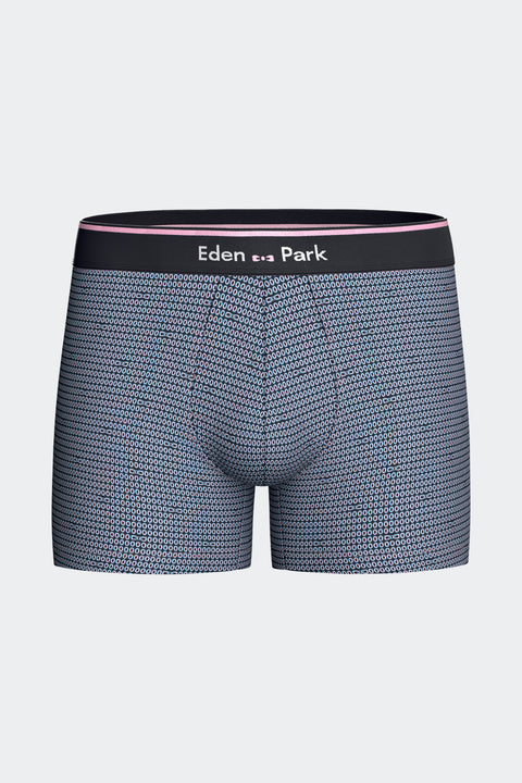 Lot de 2 boxers en jersey de coton stretch unis et imprimés bleu - Image 3