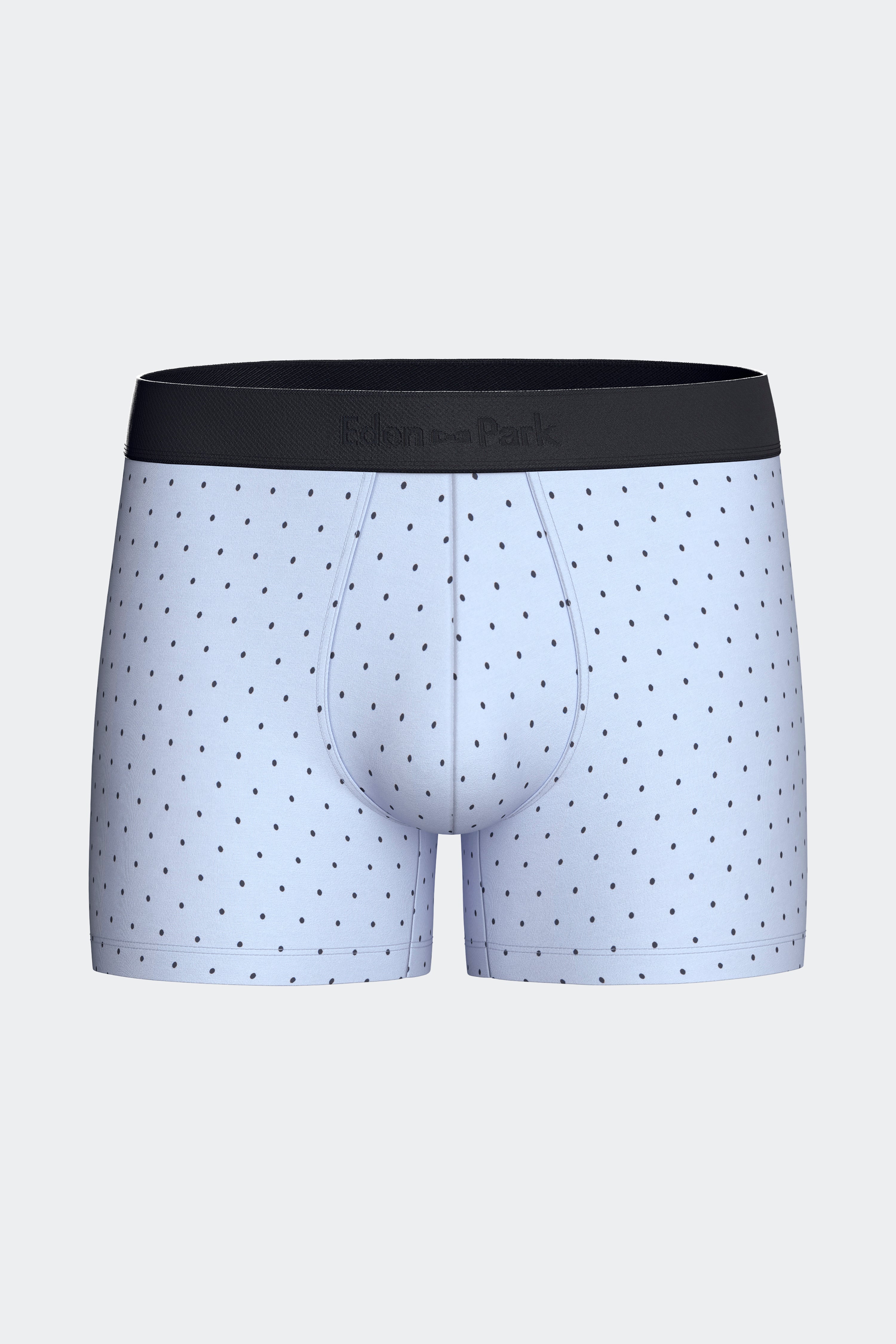 Lot de 2 boxers en jersey de coton stretch unis marine et imprimés pois ciel