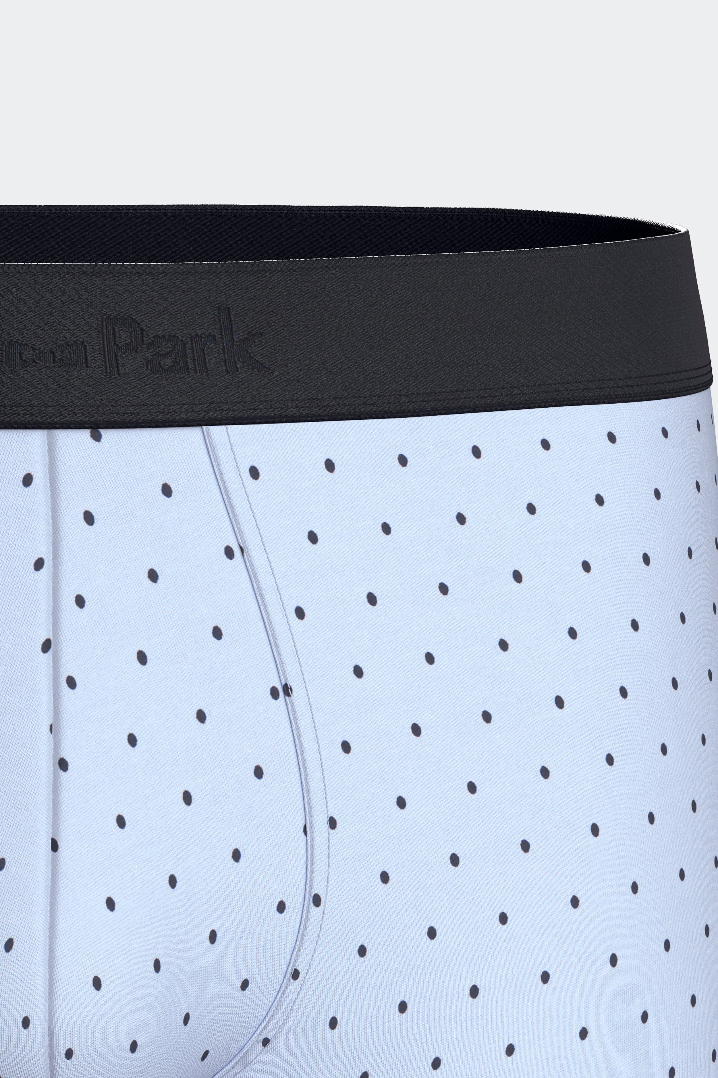 Lot de 2 boxers en jersey de coton stretch unis marine et imprimés pois ciel