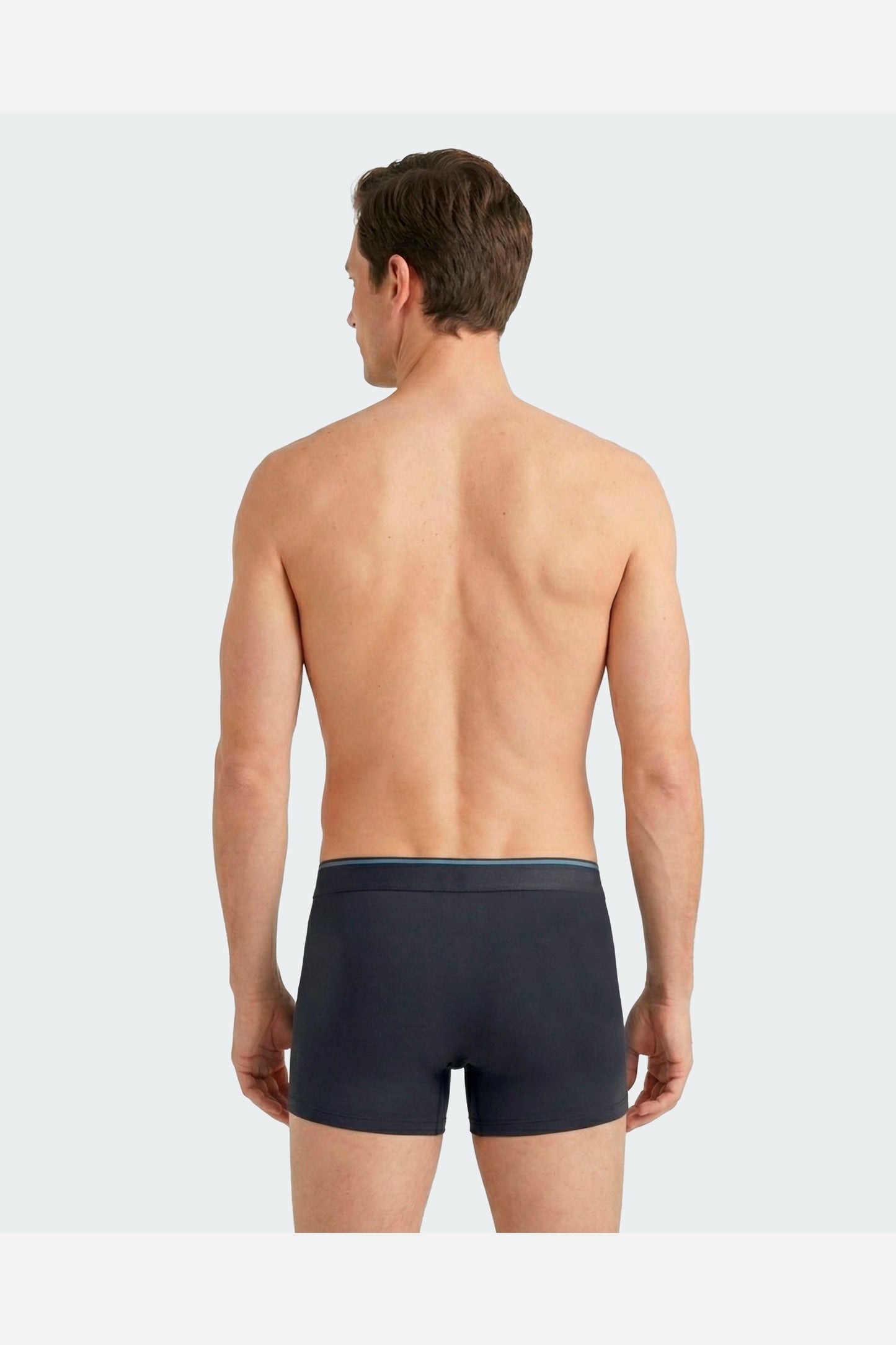 Lot de 2 boxers en jersey de coton stretch unis marine et rayures ciel