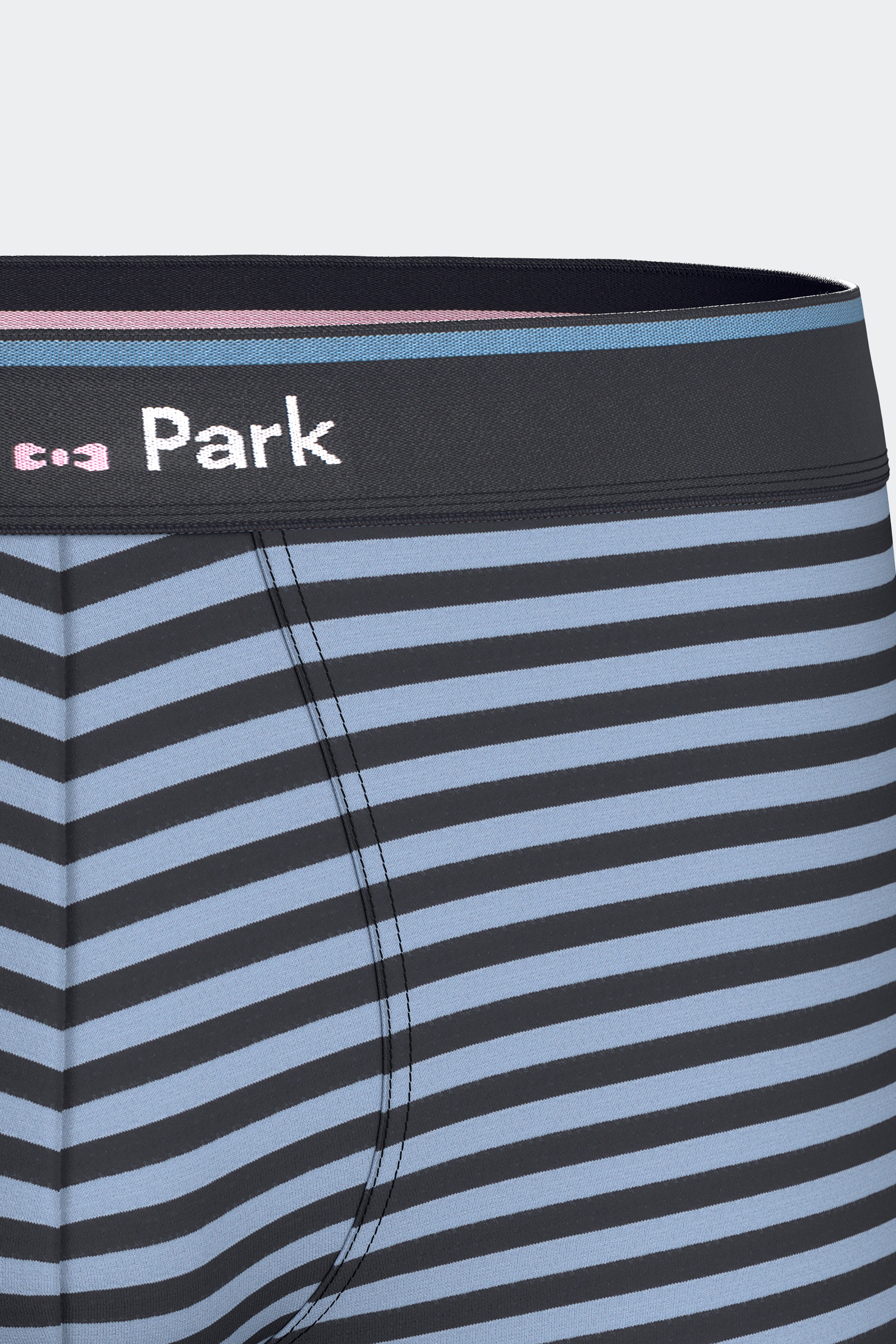 Lot de 2 boxers en jersey de coton stretch unis marine et rayures ciel