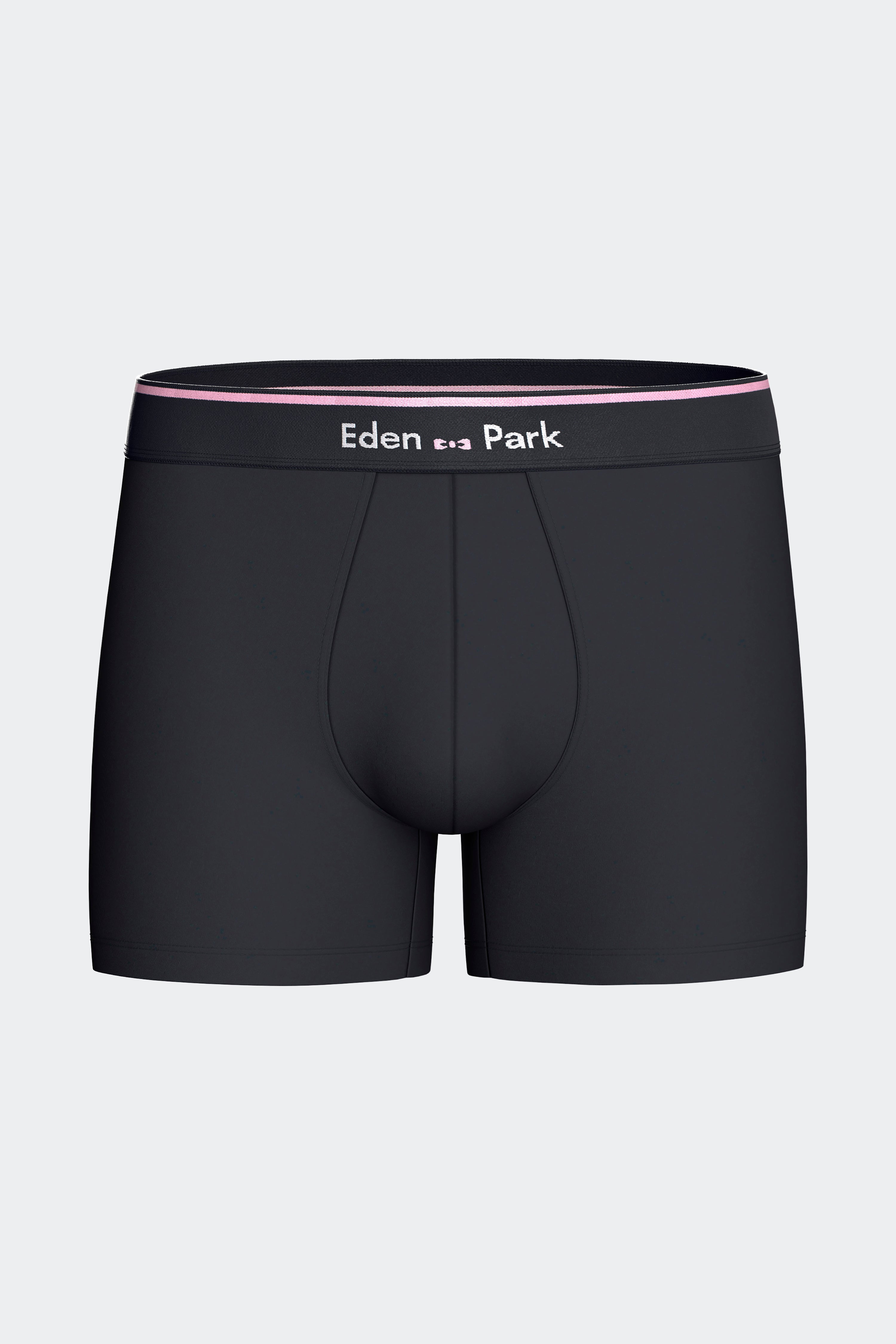 Lot de 2 boxers en jersey de coton stretch unis marine et rayures roses