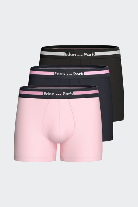 Lot de 3 boxers en jersey de coton stretch unis - Image 1