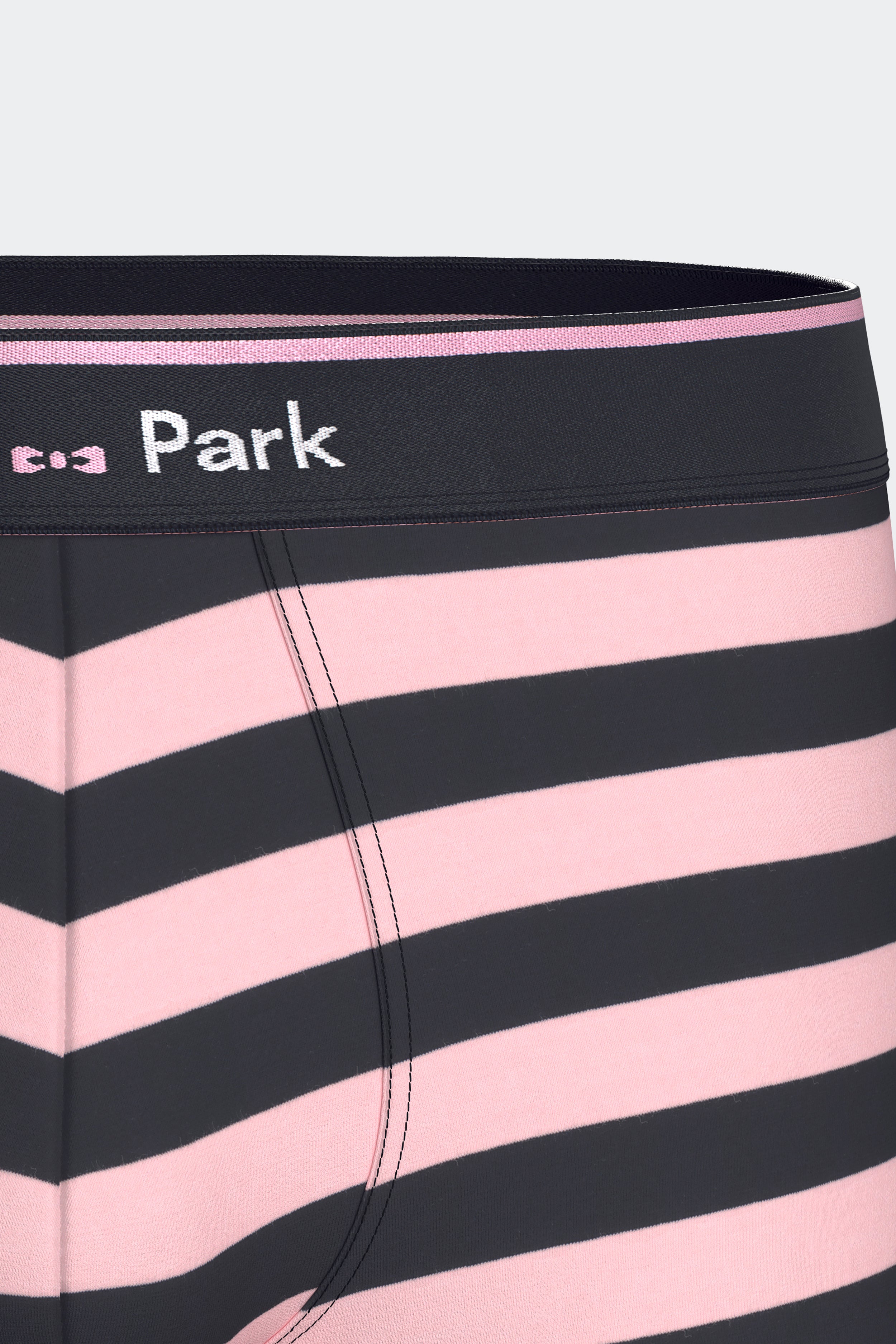 Lot de 3 boxers en jersey de coton stretch unis et rayés marine et rose