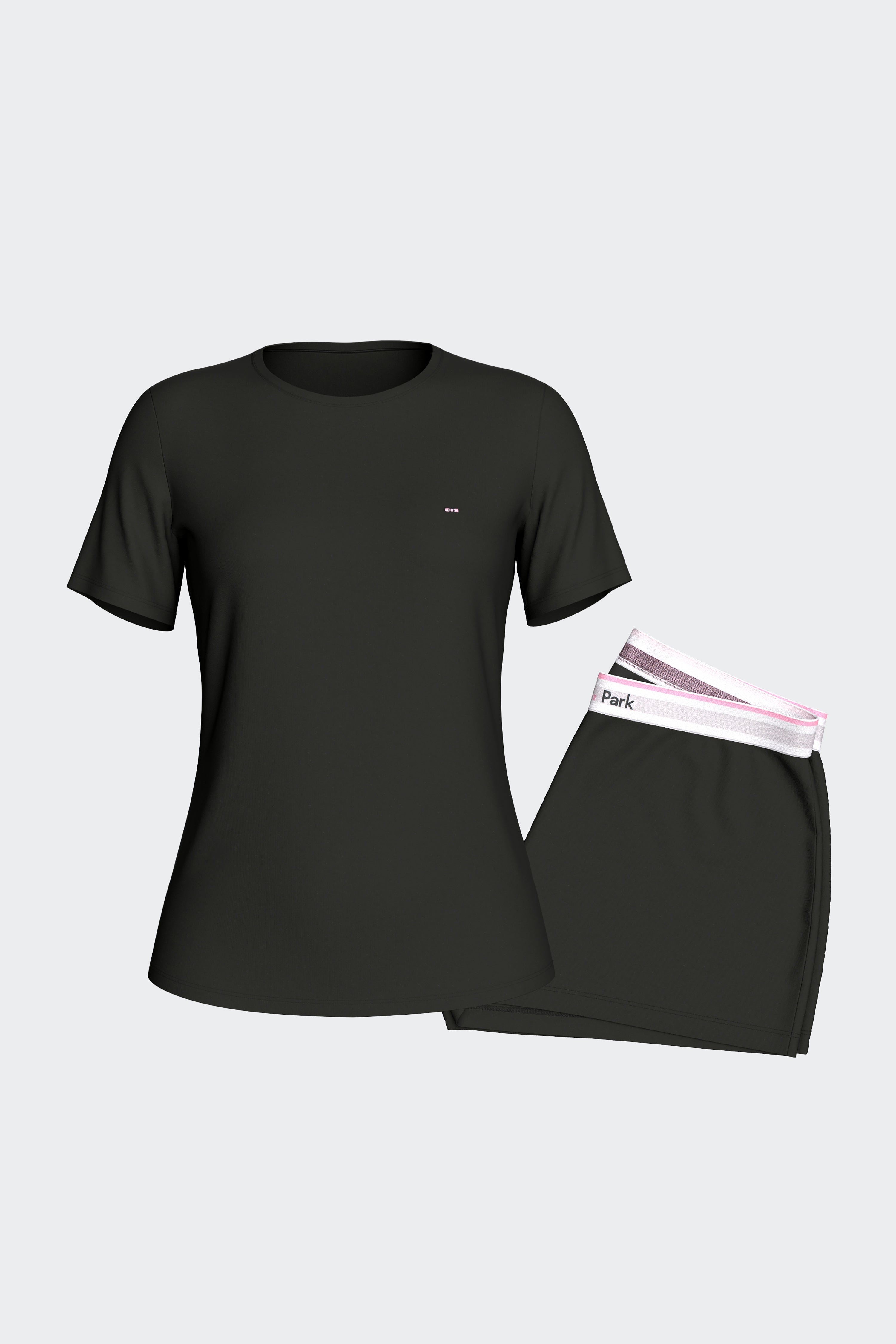 Ensemble pyjama court en Tencel stretch noir
