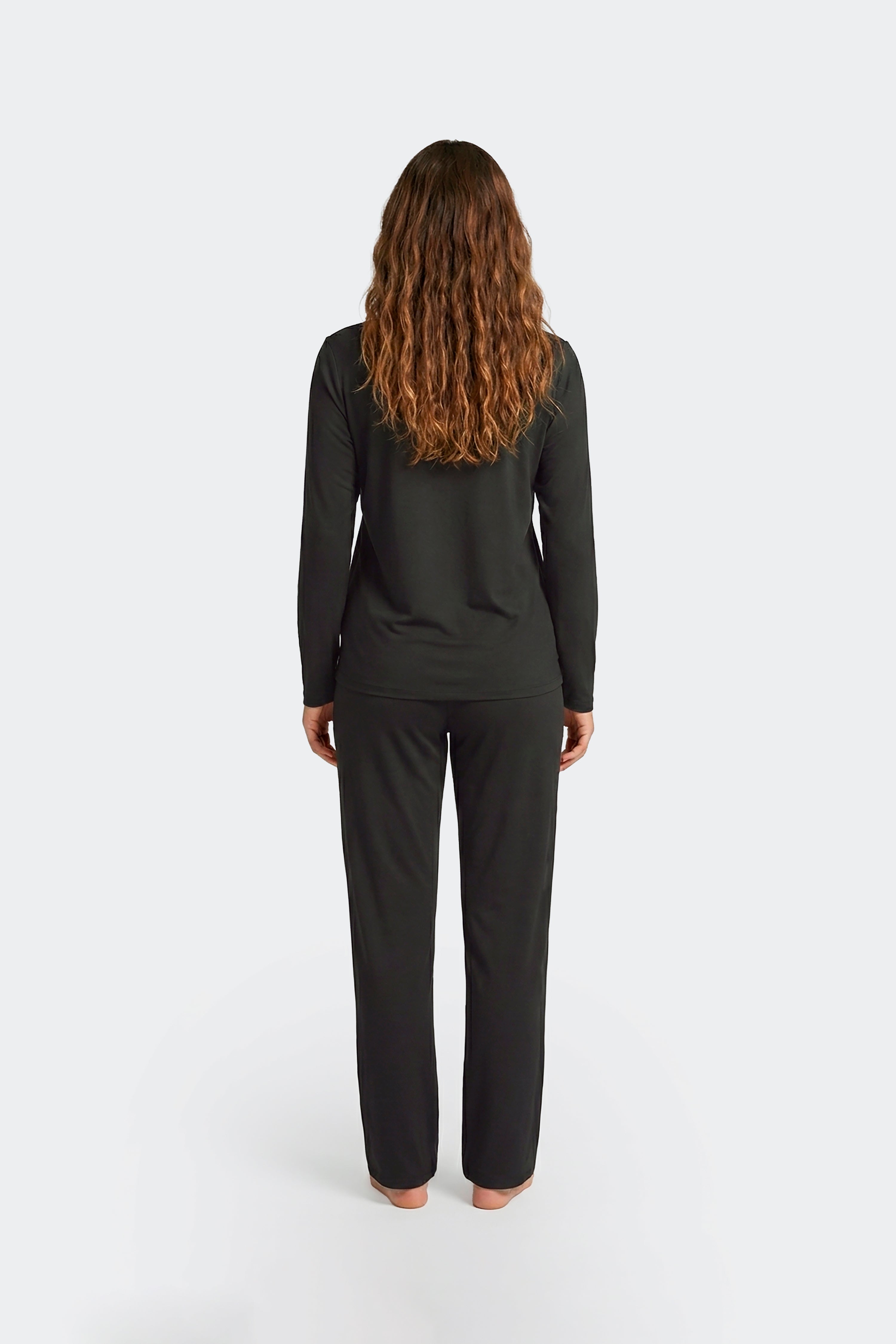 Ensemble pyjama long en Tencel stretch marine