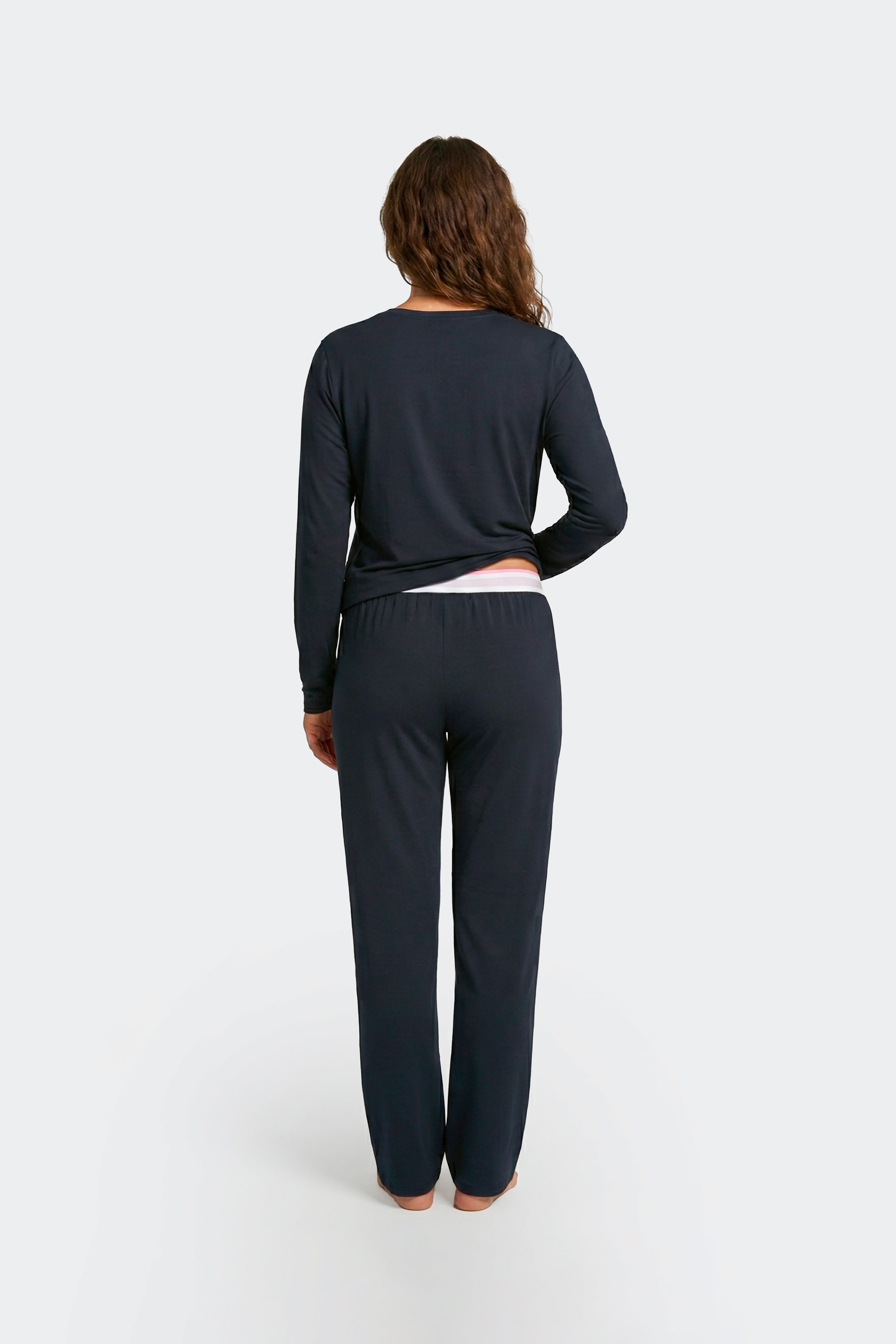 Ensemble pyjama long en Tencel stretch noir