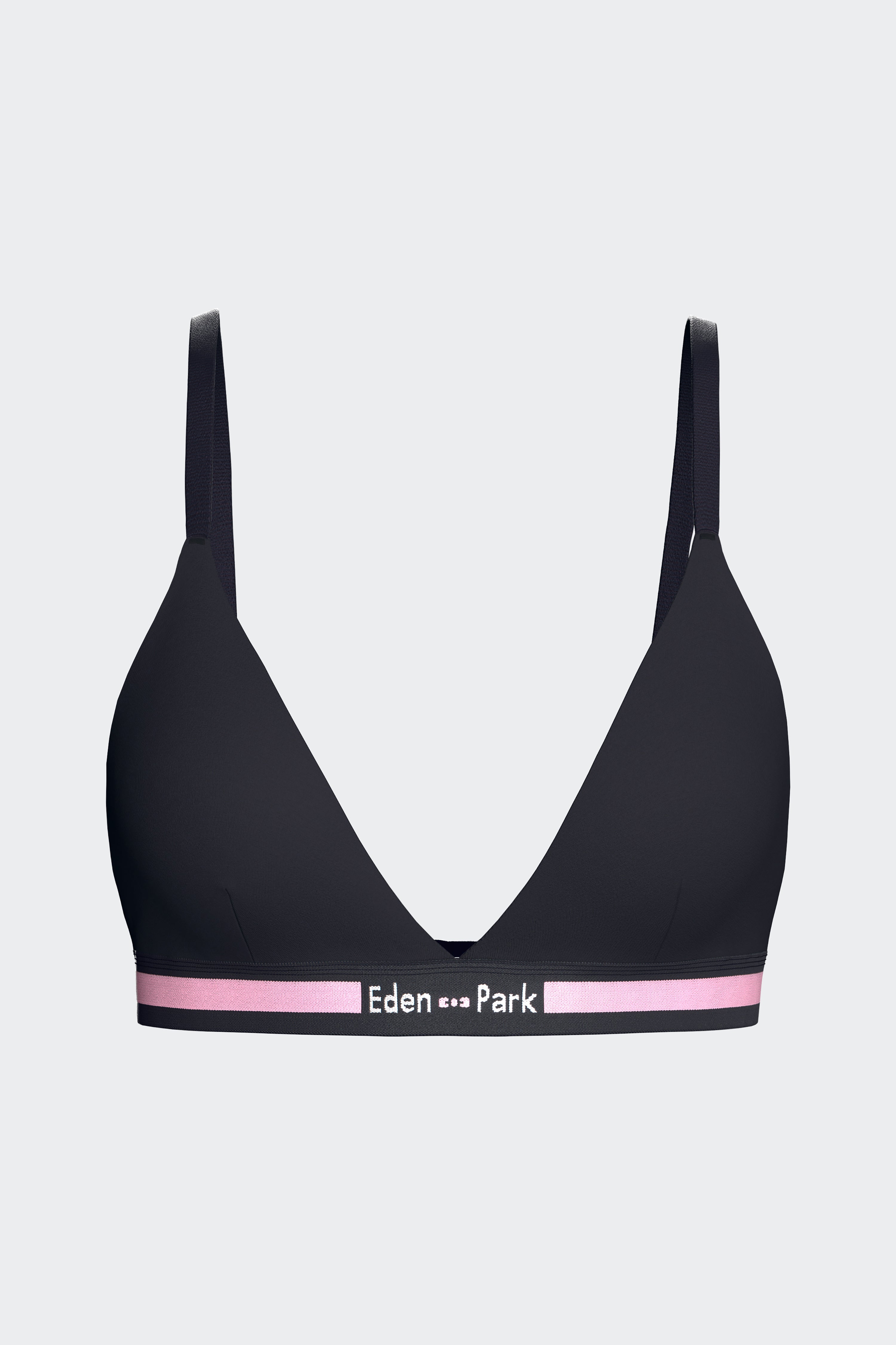 Soutien-gorge triangle en coton stretch marine élastique siglé