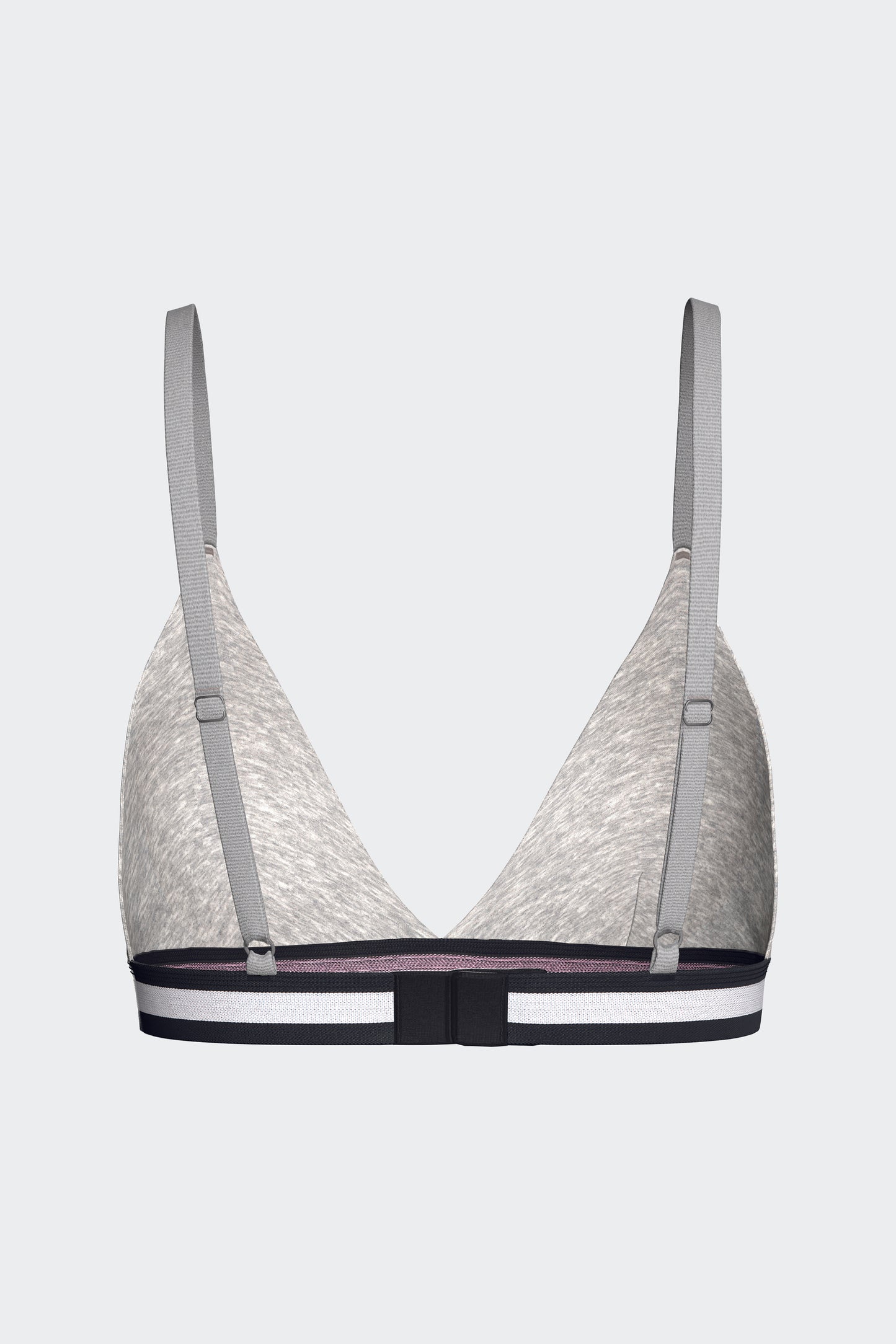 Soutien-gorge triangle en coton stretch gris élastique siglé