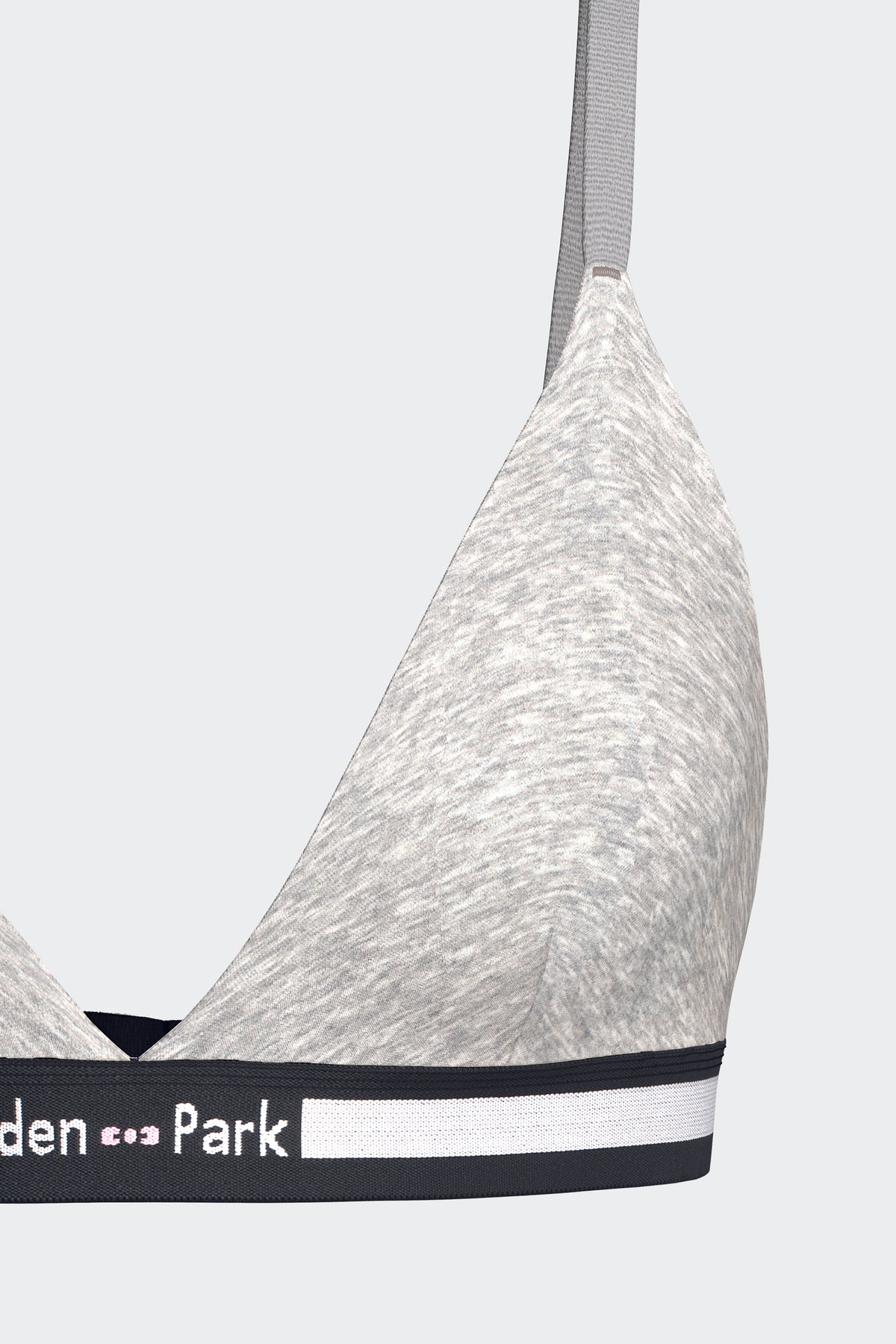 Soutien-gorge triangle en coton stretch gris élastique siglé