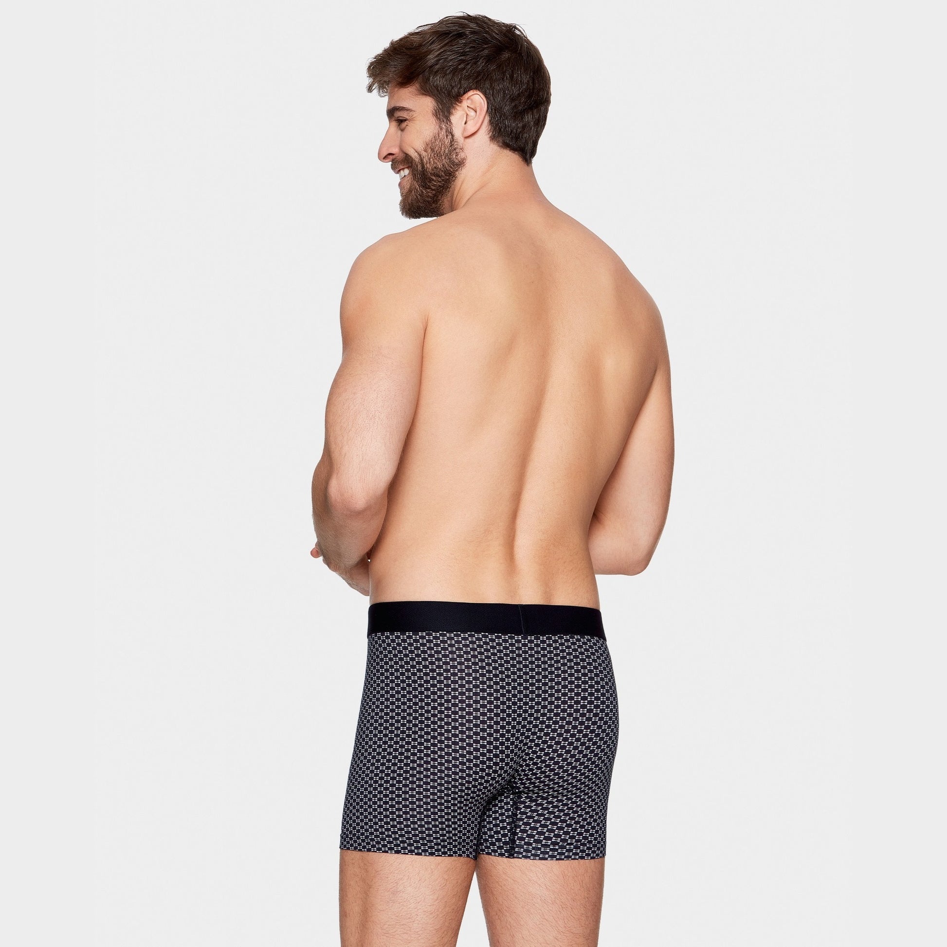 Pack de 2 boxers gris détails noeuds papillons et bleu marine uni