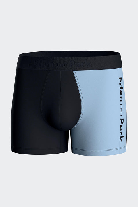 Boxer en jersey de coton stretch bicolore marine et ciel - Image 1