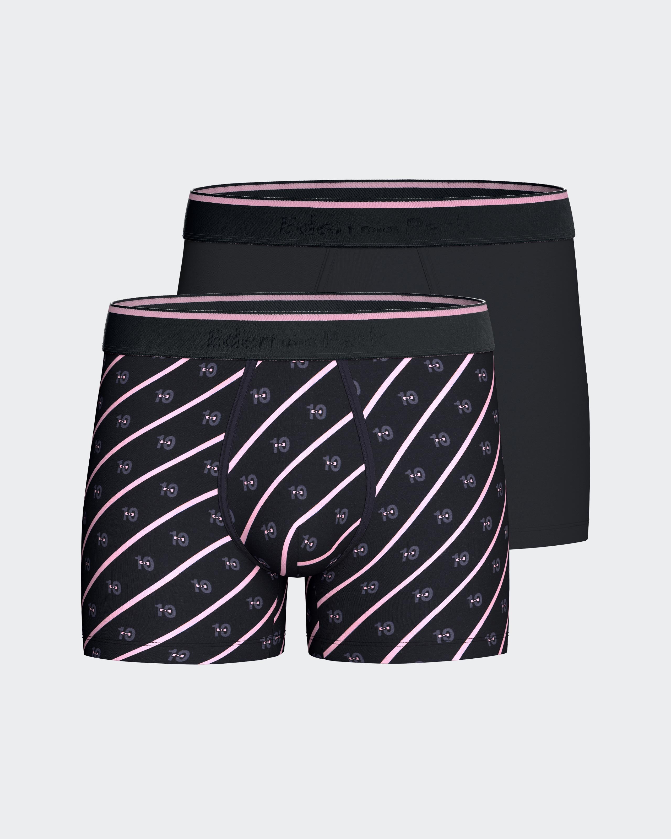 Lot de deux boxers en jersey de coton stretch marine uni et ciel micromotifs 10