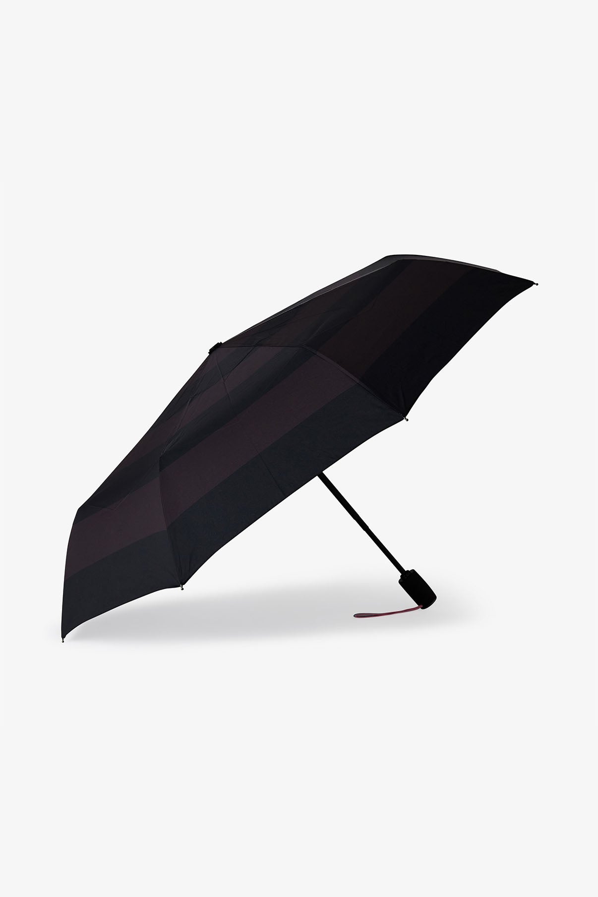 Parapluie noir pliant à rayures