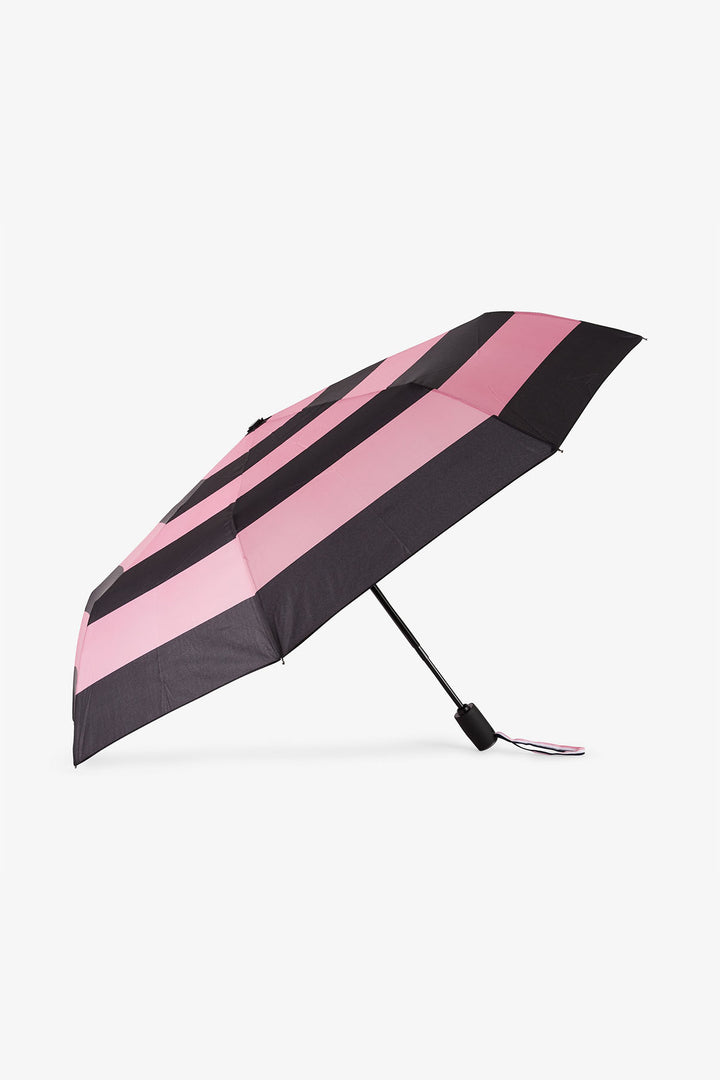 Parapluie rose pliant à rayures