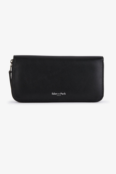 Portefeuille noir rectangulaire en cuir - Image 3