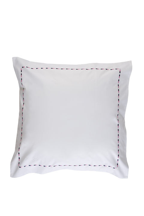 2 taies d'oreiller carrés blanc, marine et rose - Décrochons la lune - Image 2