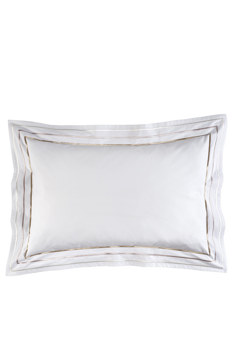 2 taies d'oreiller rectangulaires blanc et doré - Avec toi et les bleus - Image 2