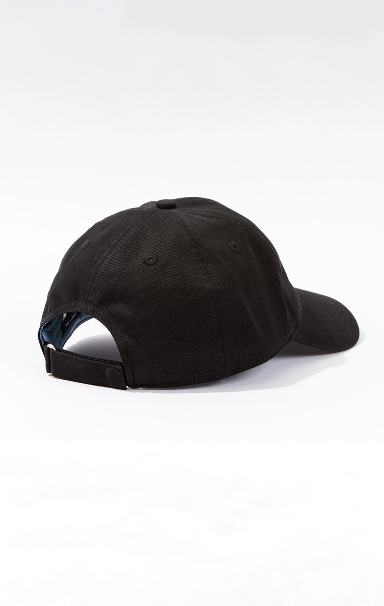 Casquette noire unie en coton