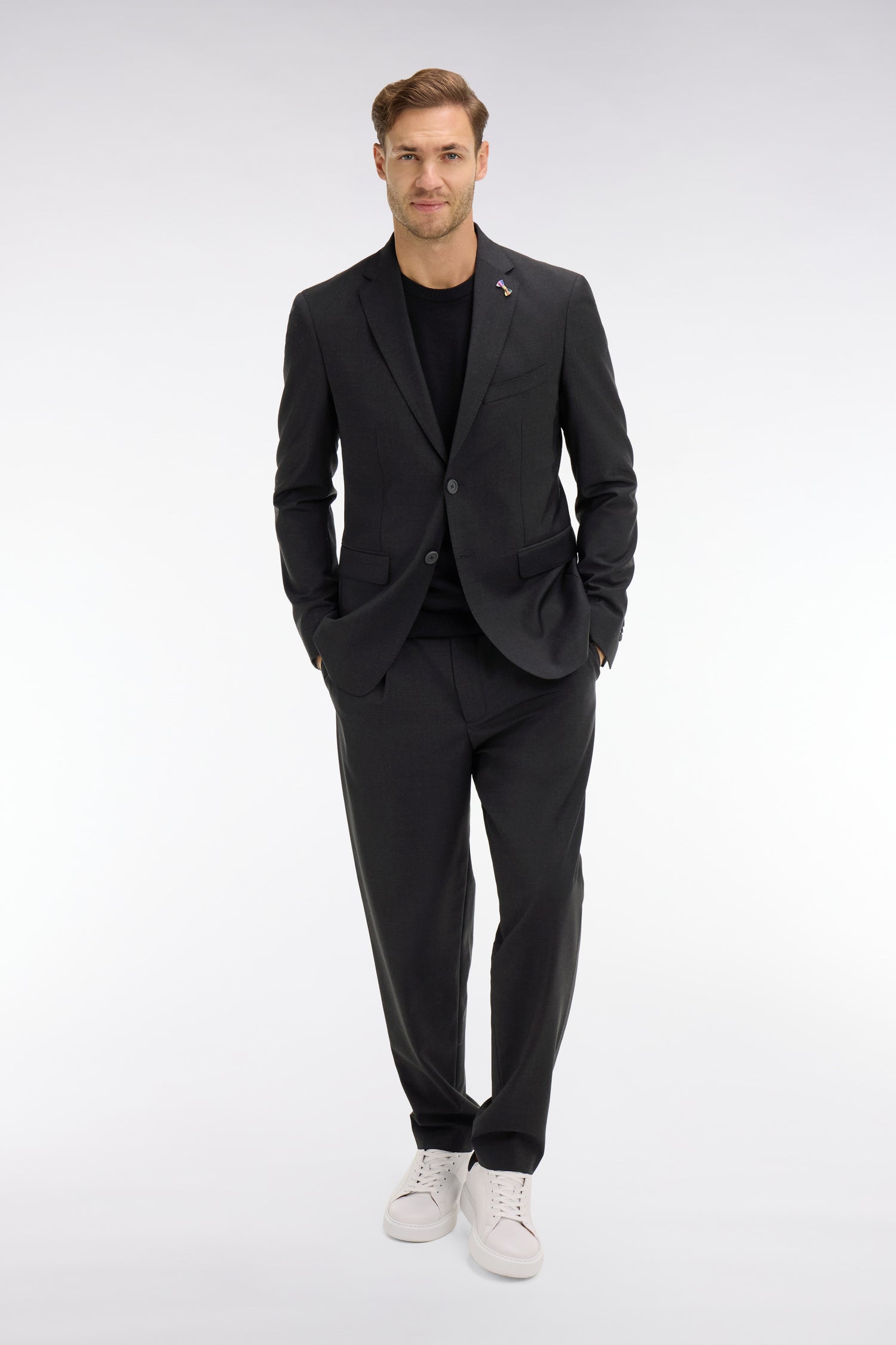 Blazer gris foncé détails noeud en relief