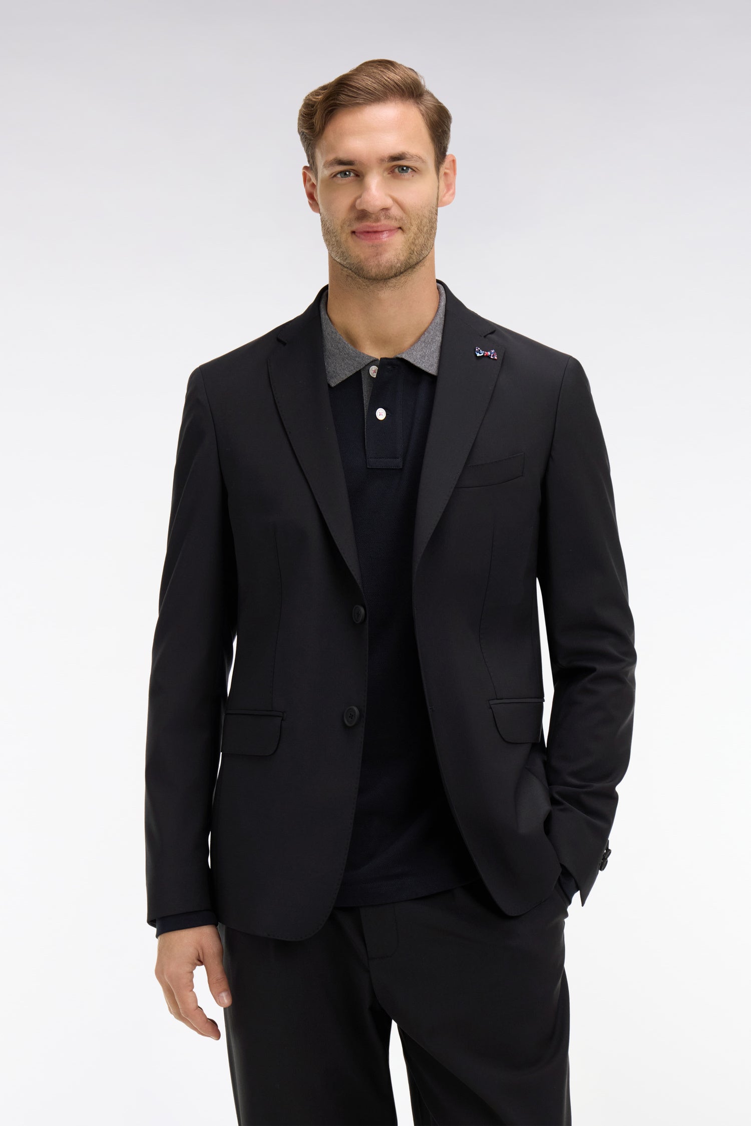 Blazer noir détails noeud en relief