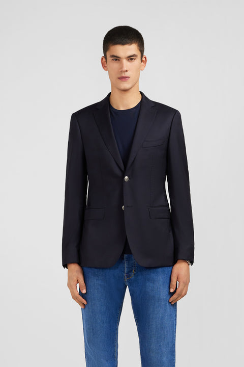 Blazer bleu marine slim fit 100 % laine - Image 1