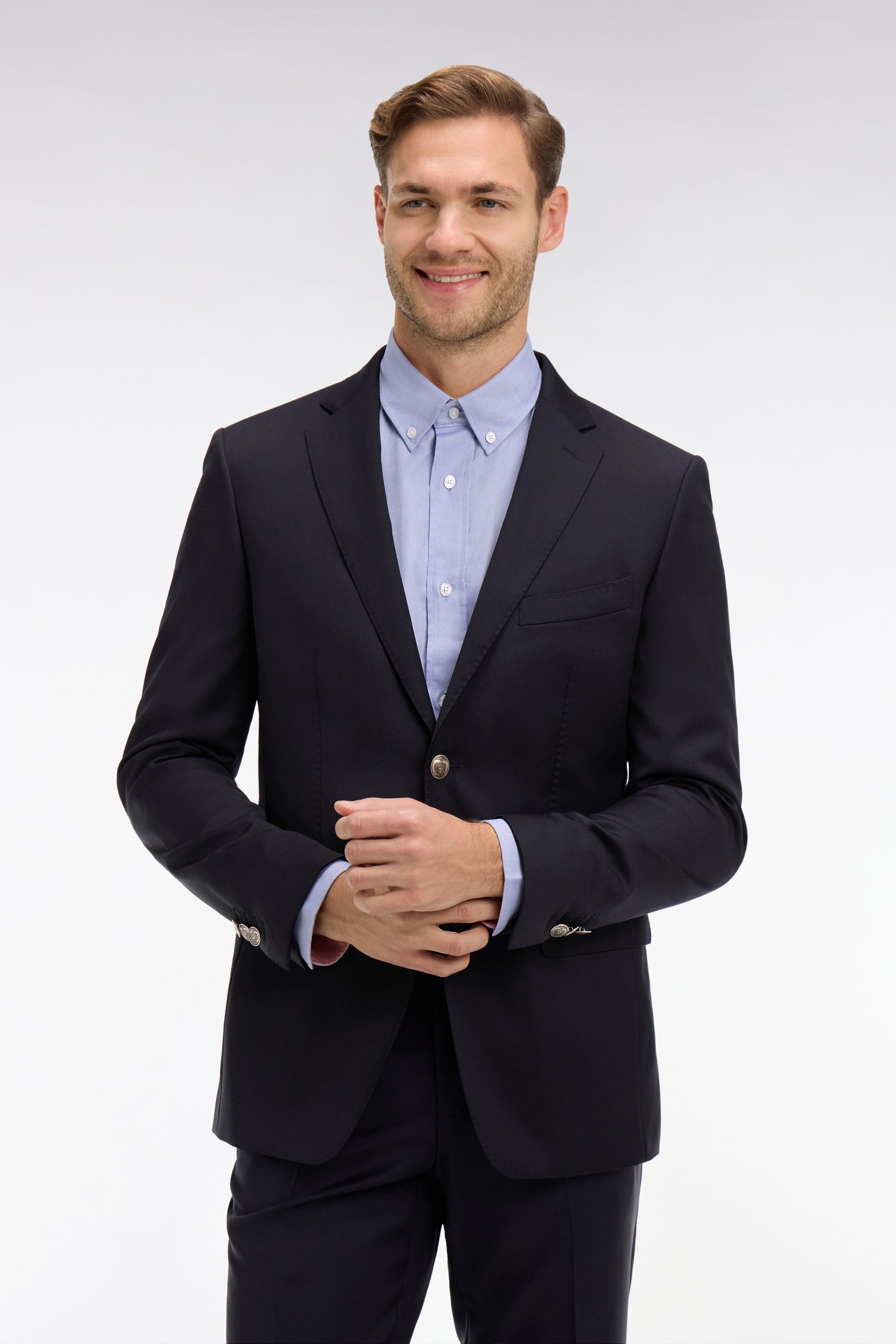 Blazer bleu marine slim fit 100 % laine